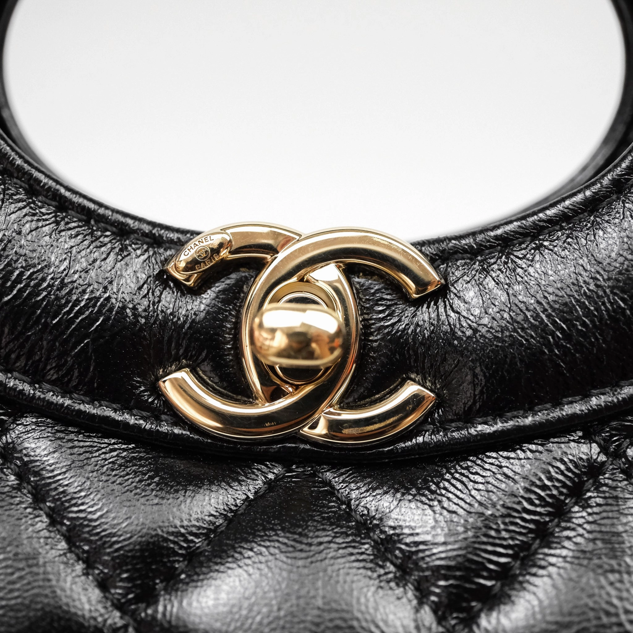 Chanel 31 Small Shopping Bag Shiny Lambskin Black Gold Hardware