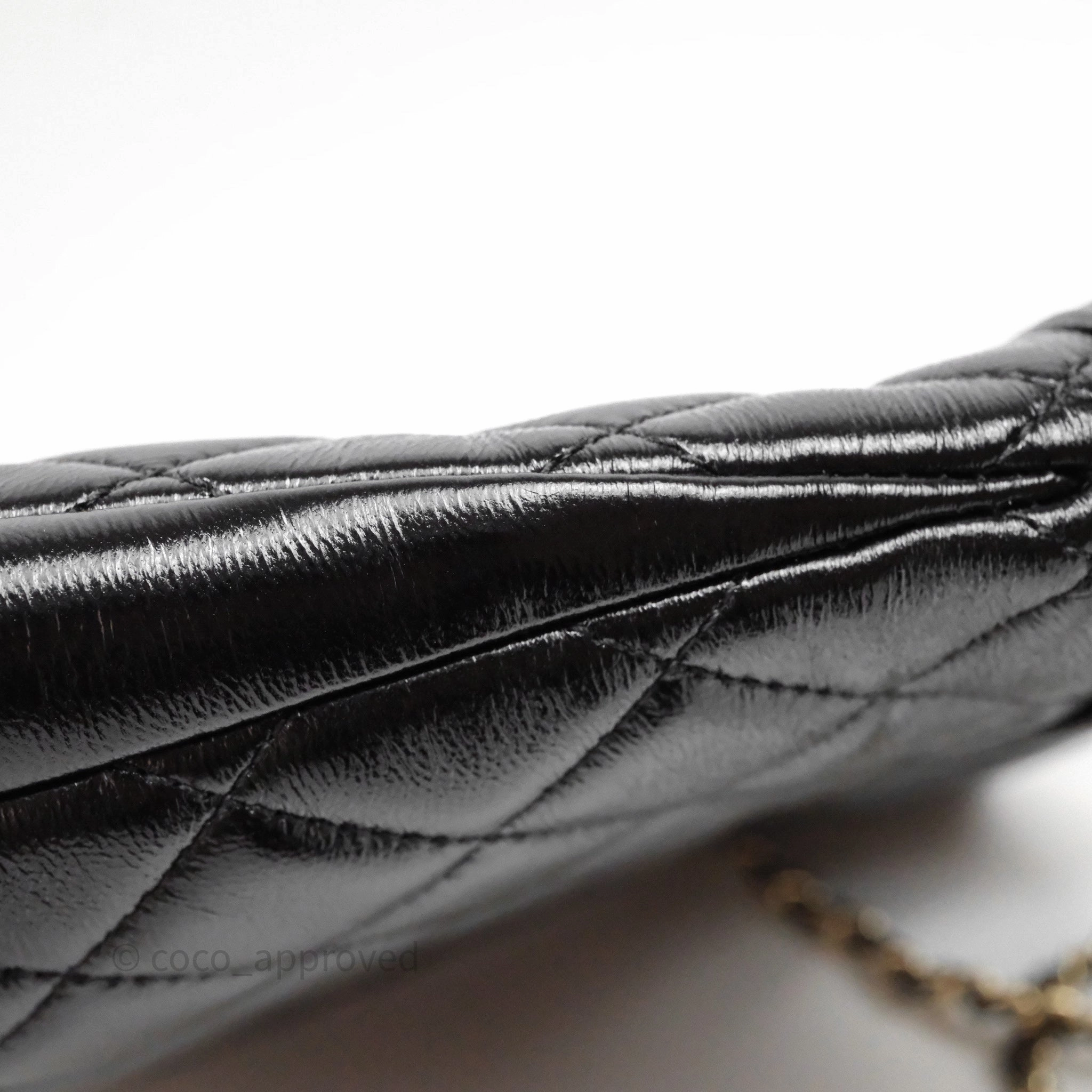 Chanel 31 Small Shopping Bag Shiny Lambskin Black Gold Hardware