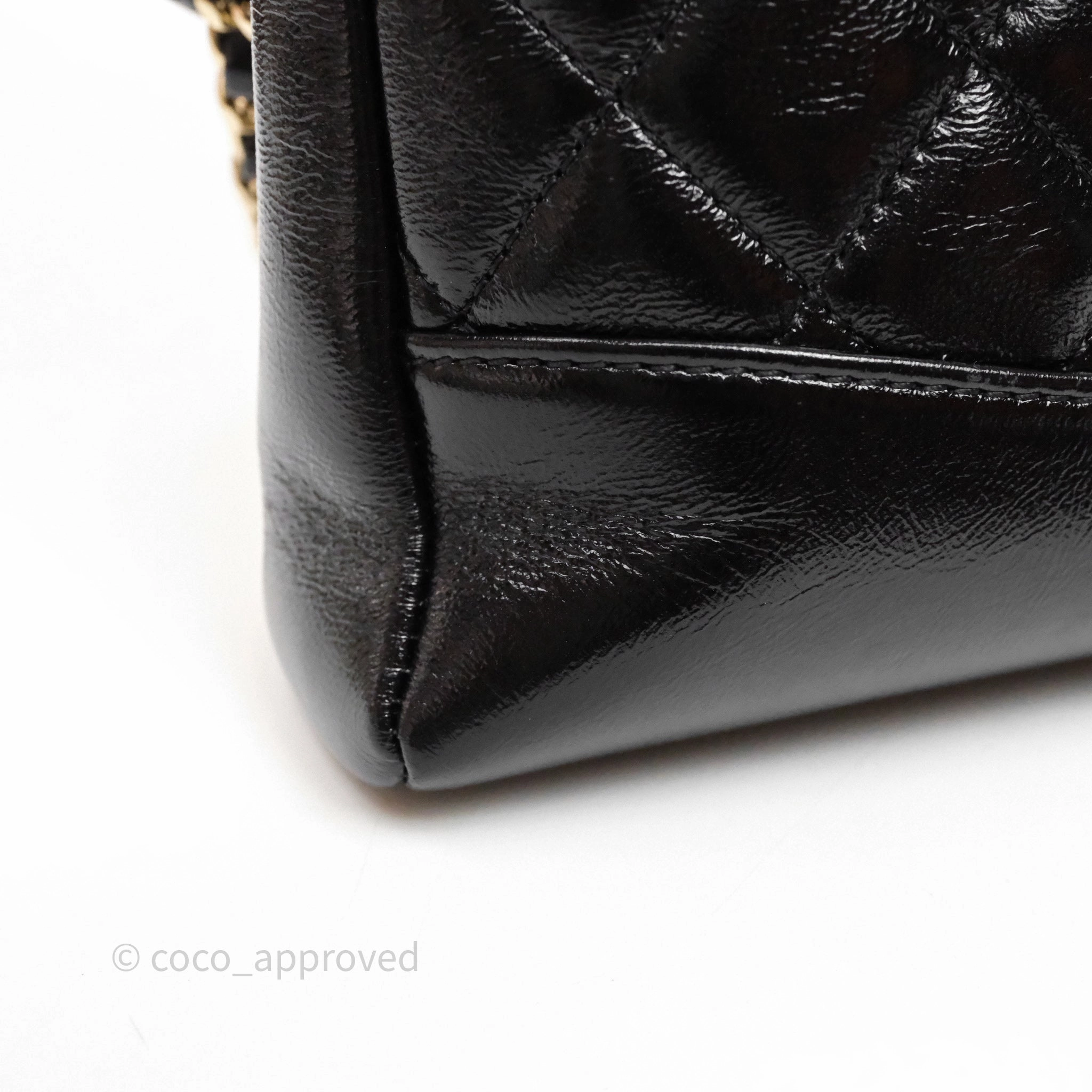 Chanel 31 Small Shopping Bag Shiny Lambskin Black Gold Hardware