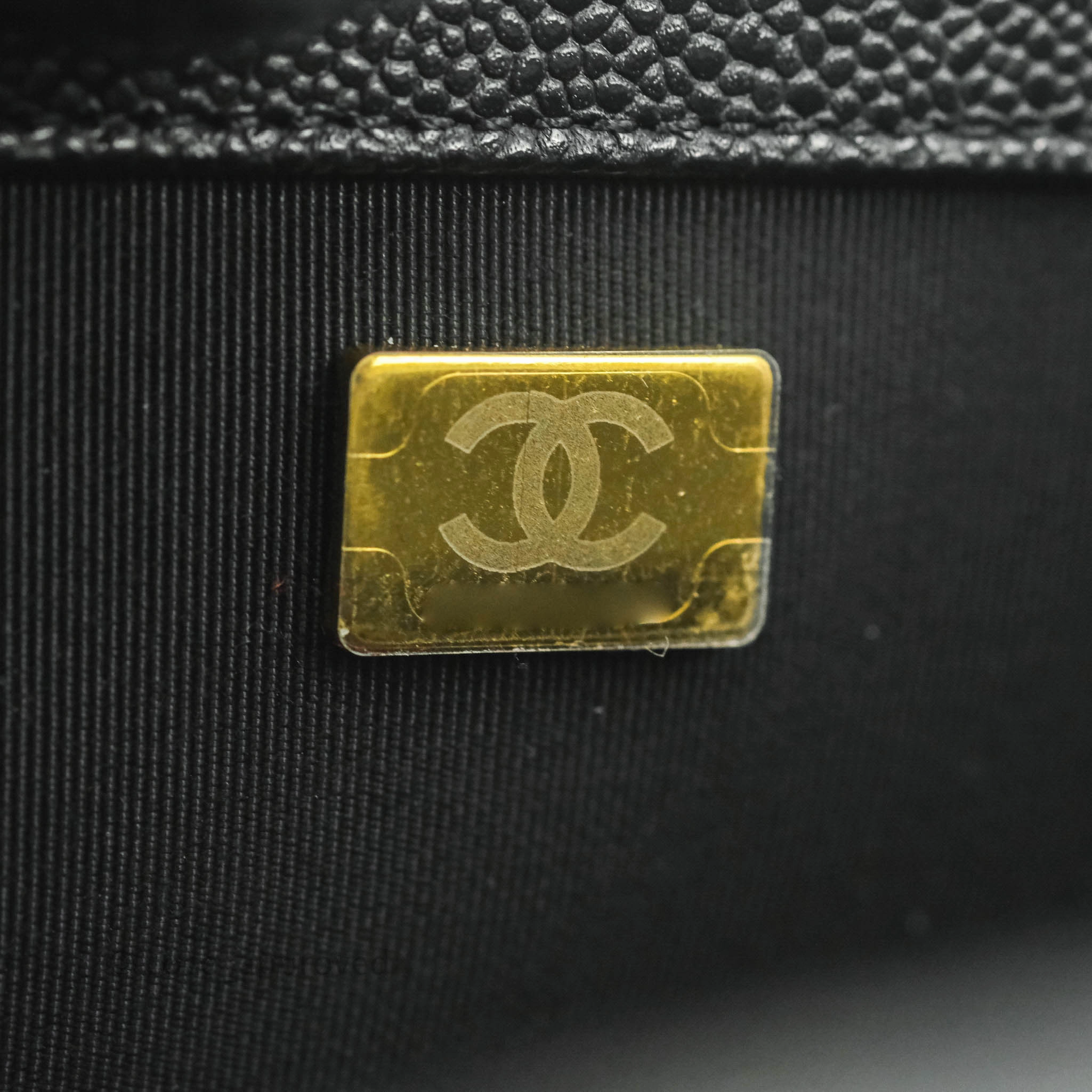 Chanel Boy Chevron Medium Black Caviar Gold Hardware