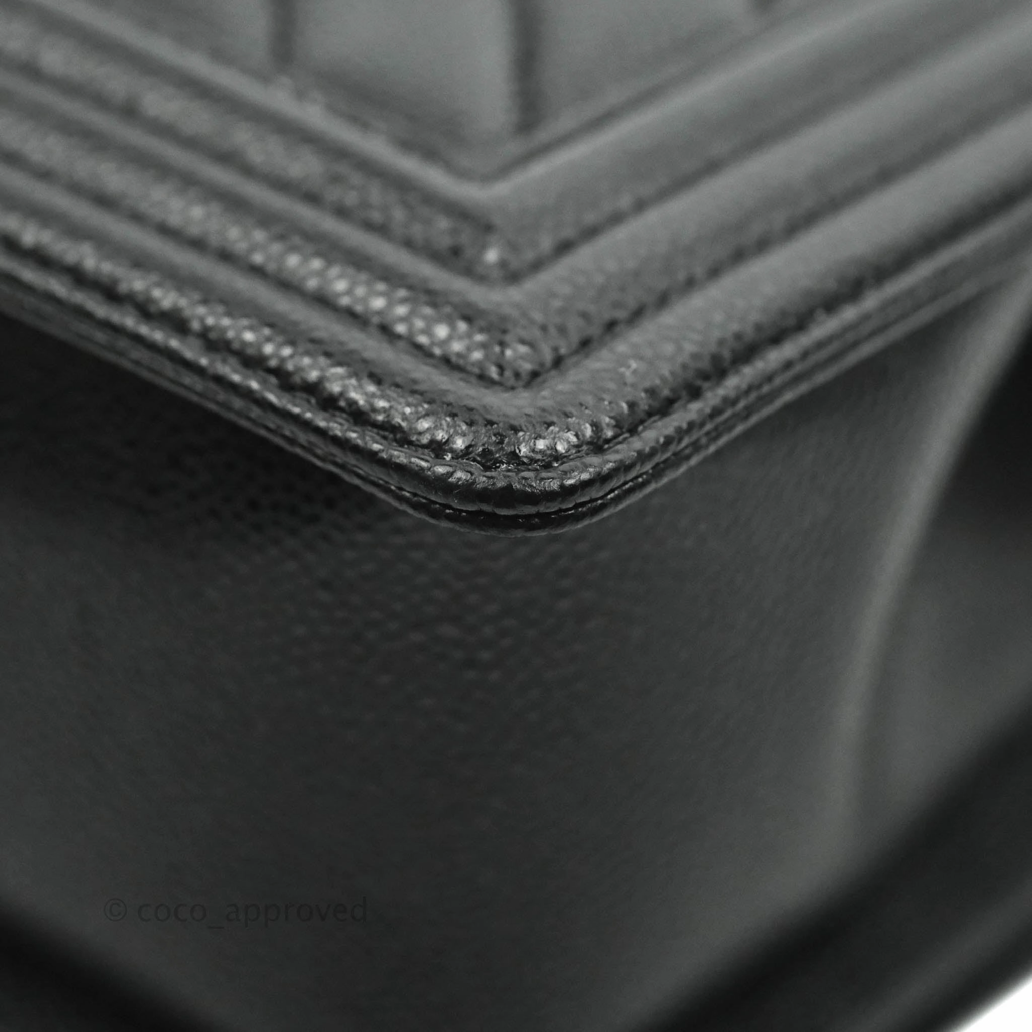 Chanel Boy Chevron Medium Black Caviar Gold Hardware