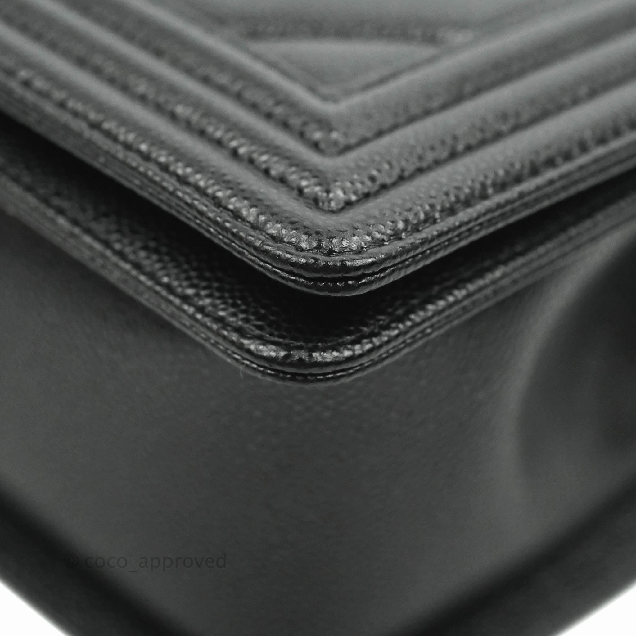 Chanel Boy Chevron Medium Black Caviar Gold Hardware