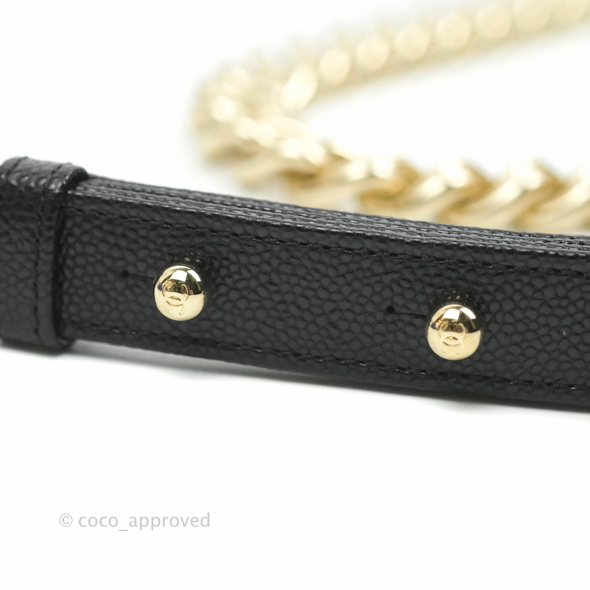 Chanel Boy Chevron Medium Black Caviar Gold Hardware