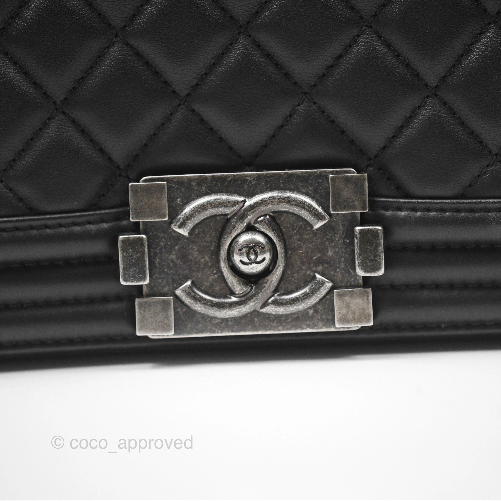 Chanel Boy Quilted Medium Black Calfskin Ruthenium Hardware