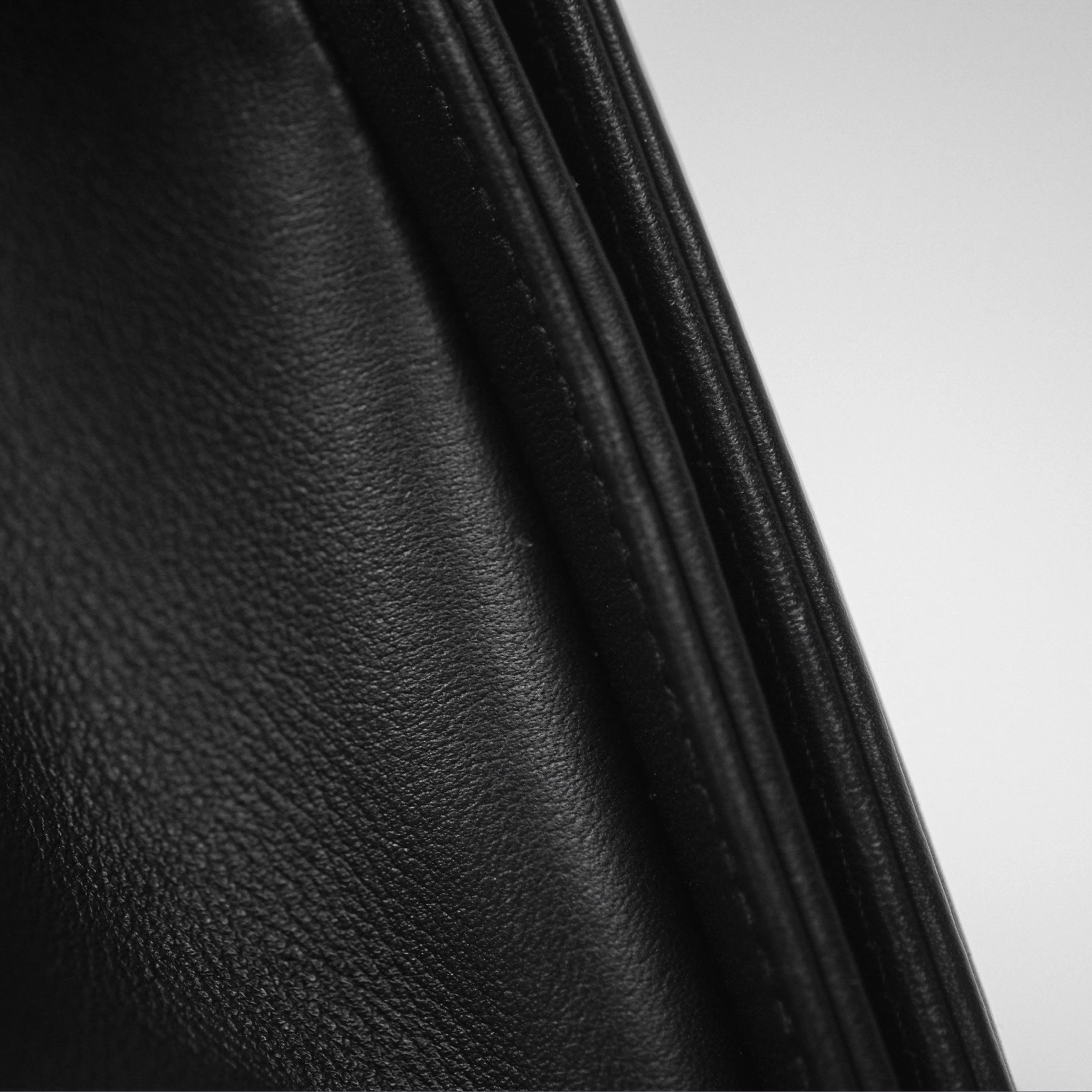 Chanel Boy Quilted Medium Black Calfskin Ruthenium Hardware