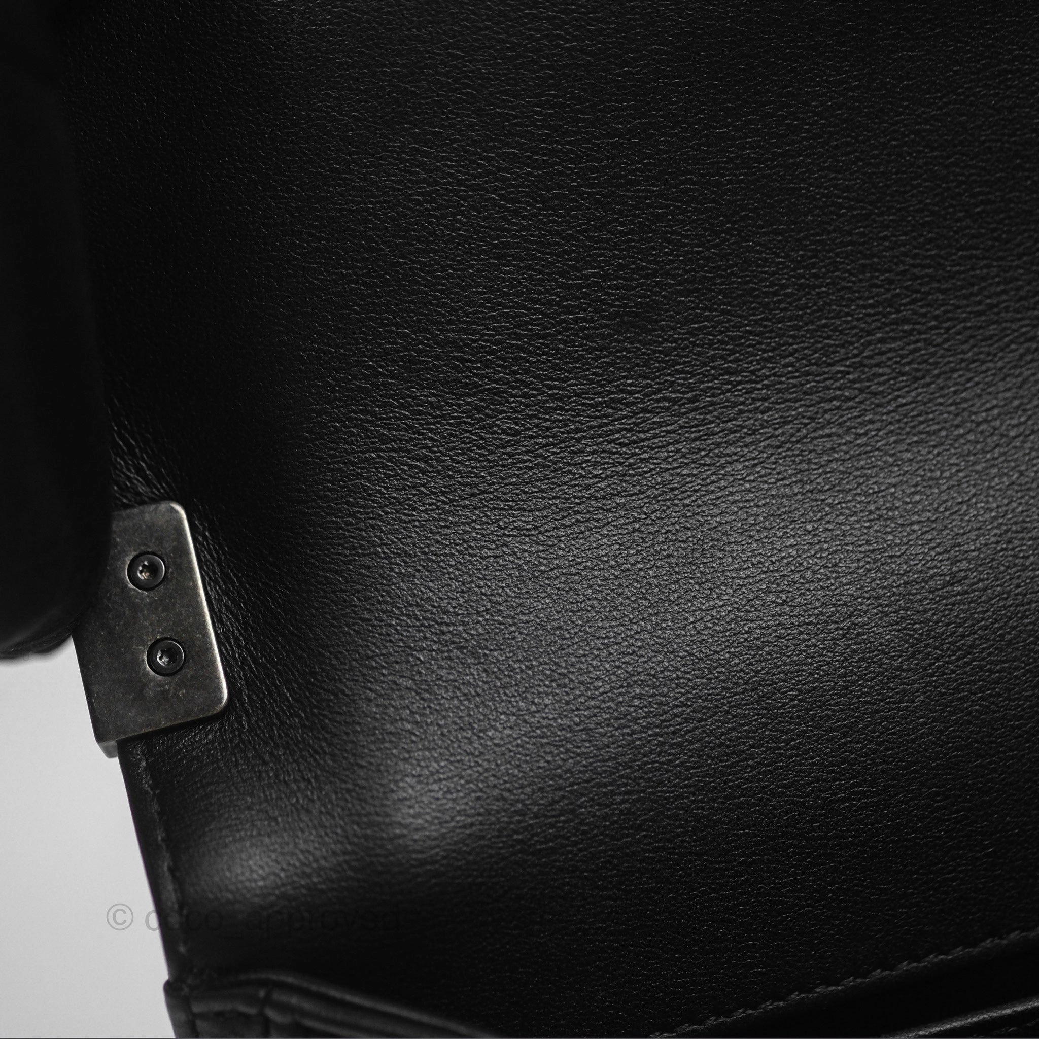 Chanel Boy Quilted Medium Black Calfskin Ruthenium Hardware