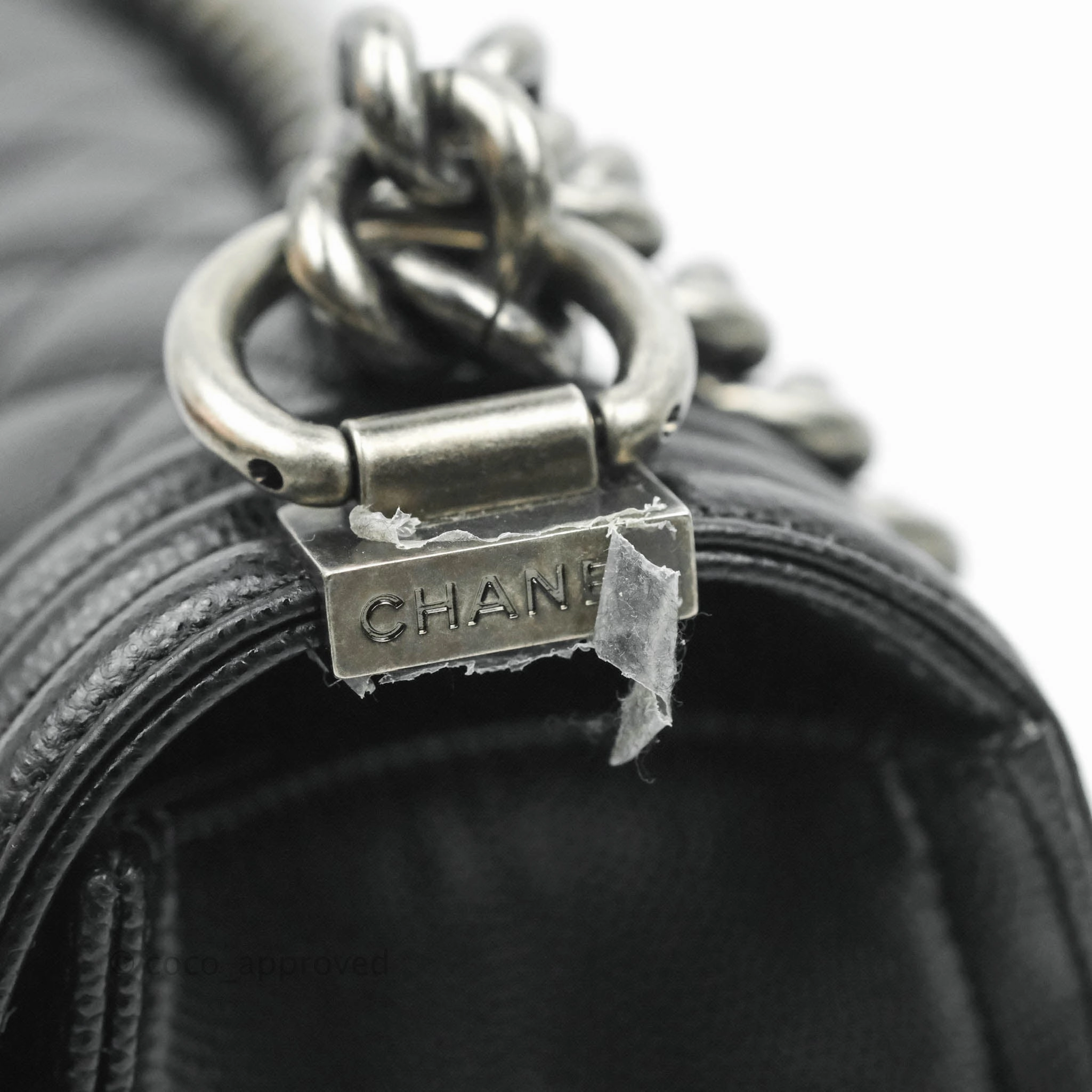 Chanel Boy Quilted Medium Black Caviar Ruthenium Hardware