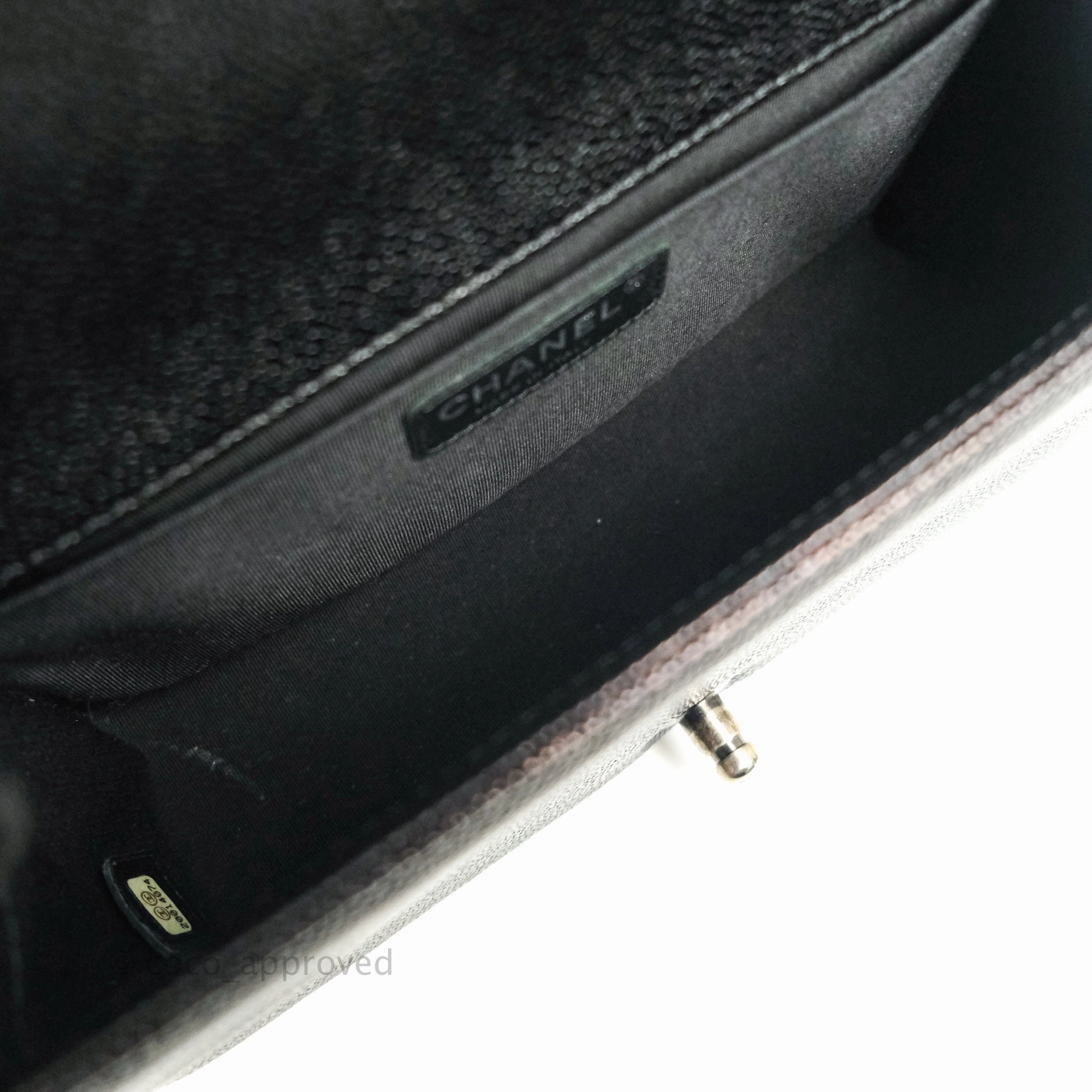 Chanel Boy Quilted Medium Black Caviar Ruthenium Hardware