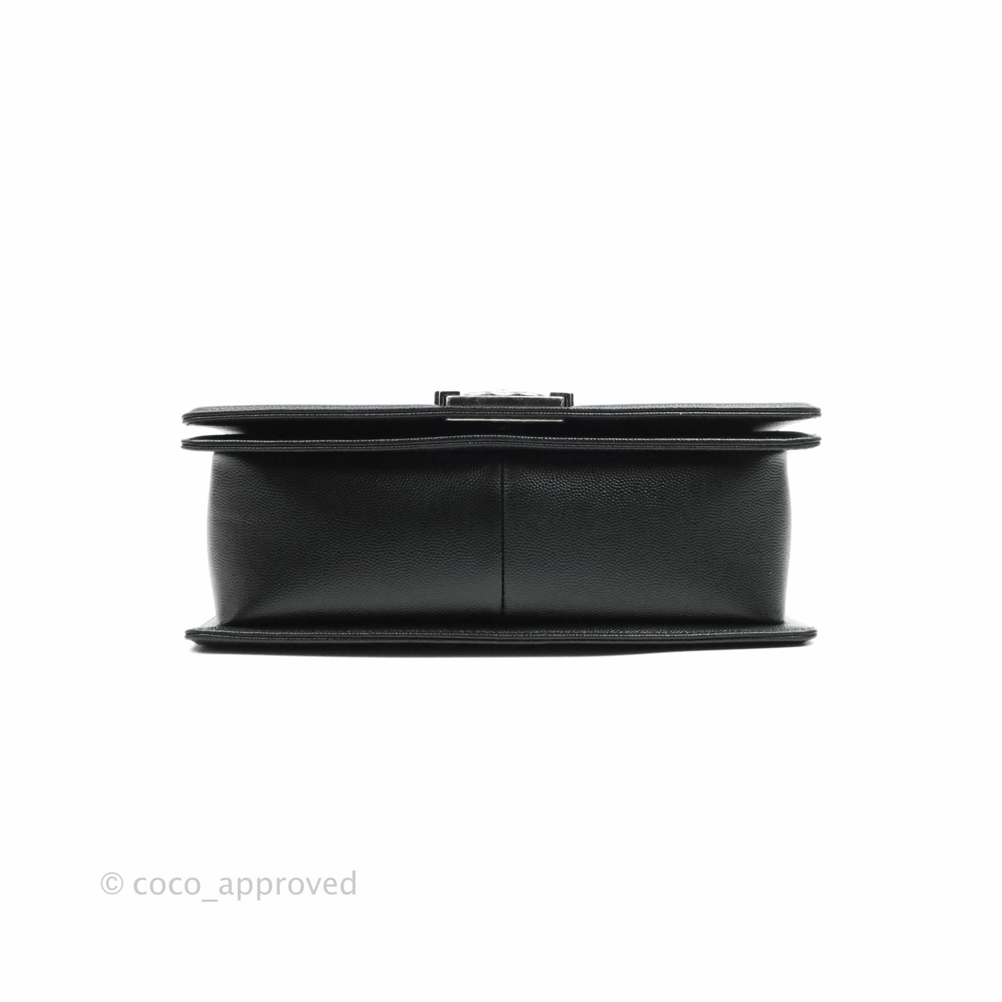 Chanel Boy Quilted Medium Black Caviar Ruthenium Hardware