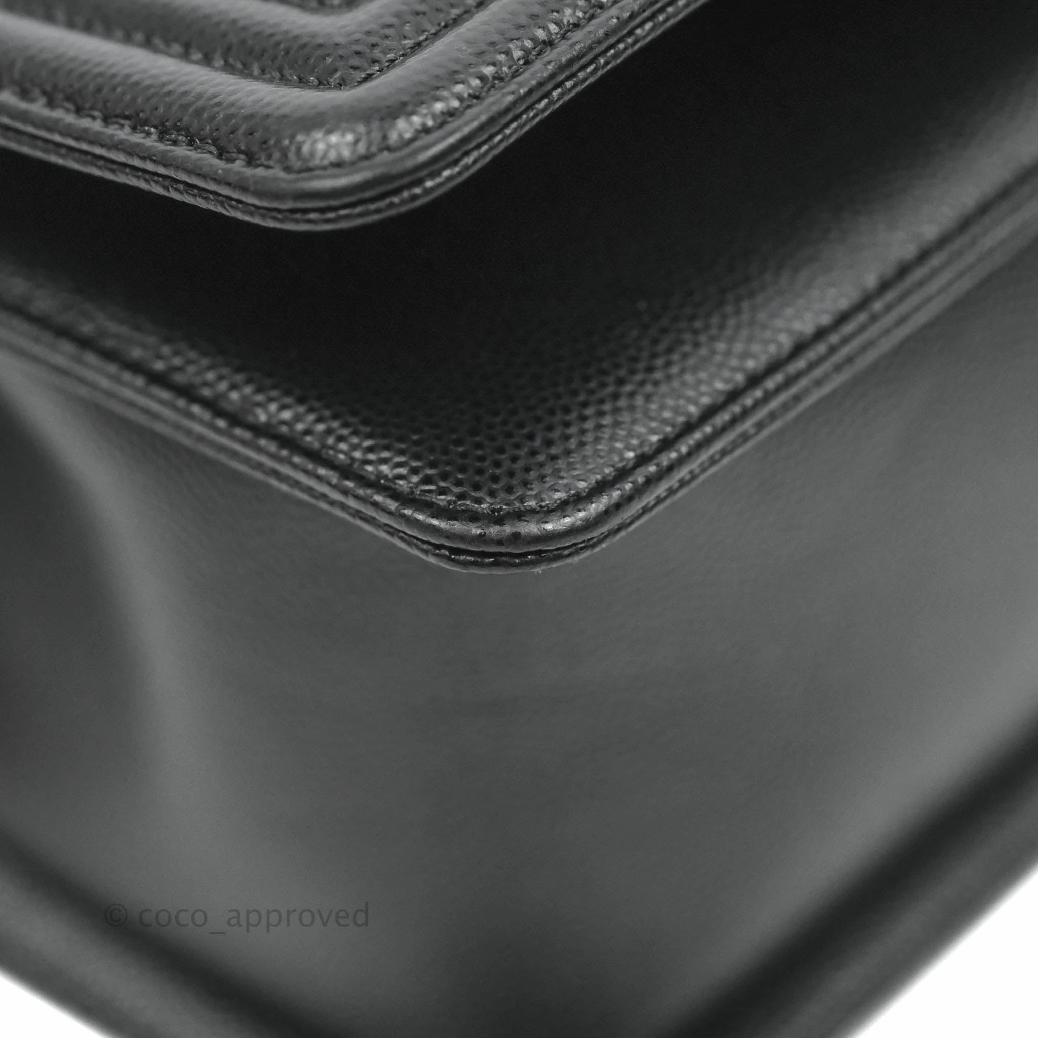 Chanel Boy Quilted Medium Black Caviar Ruthenium Hardware