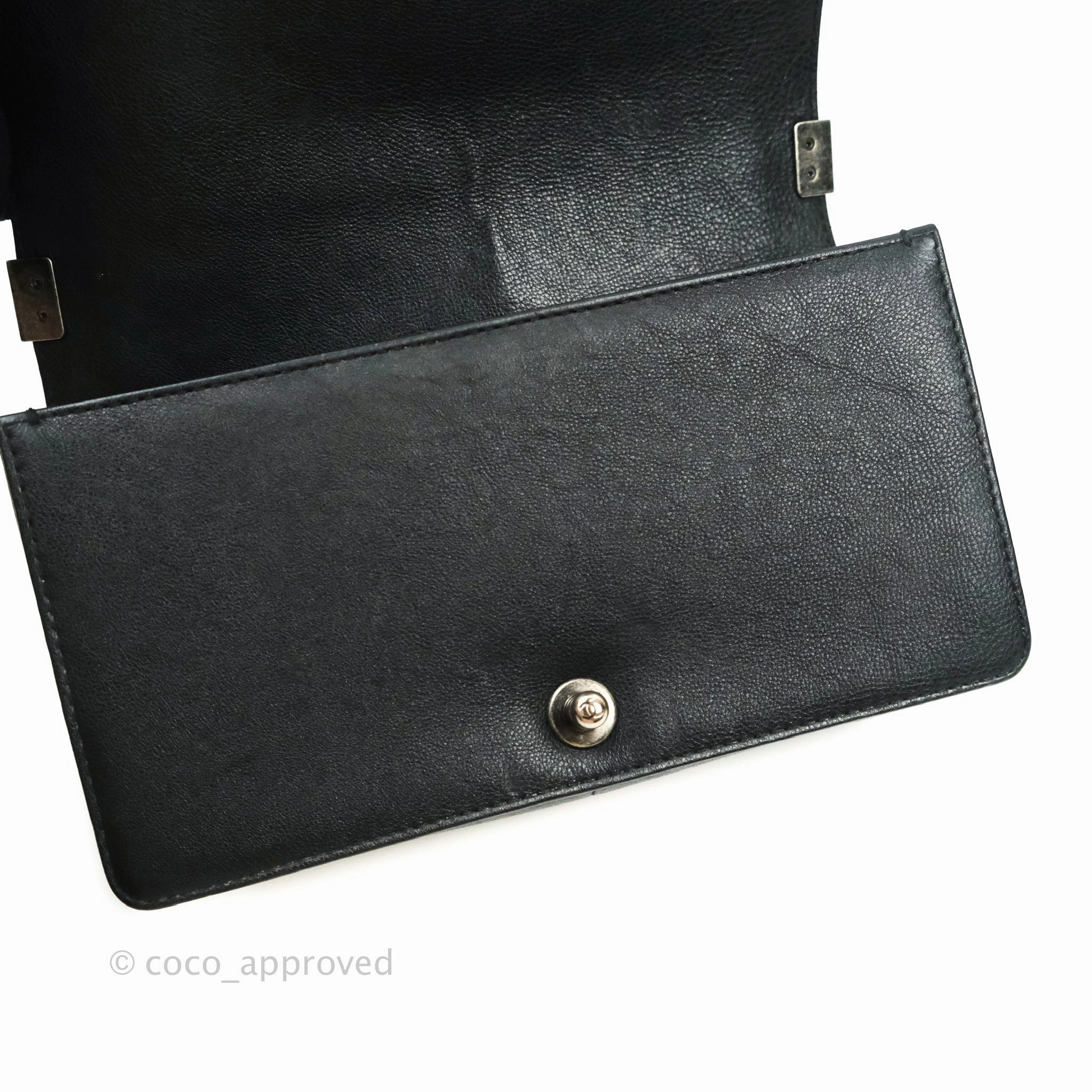 Chanel Boy Quilted Medium Black Grained Calfskin Ruthenium Hardware