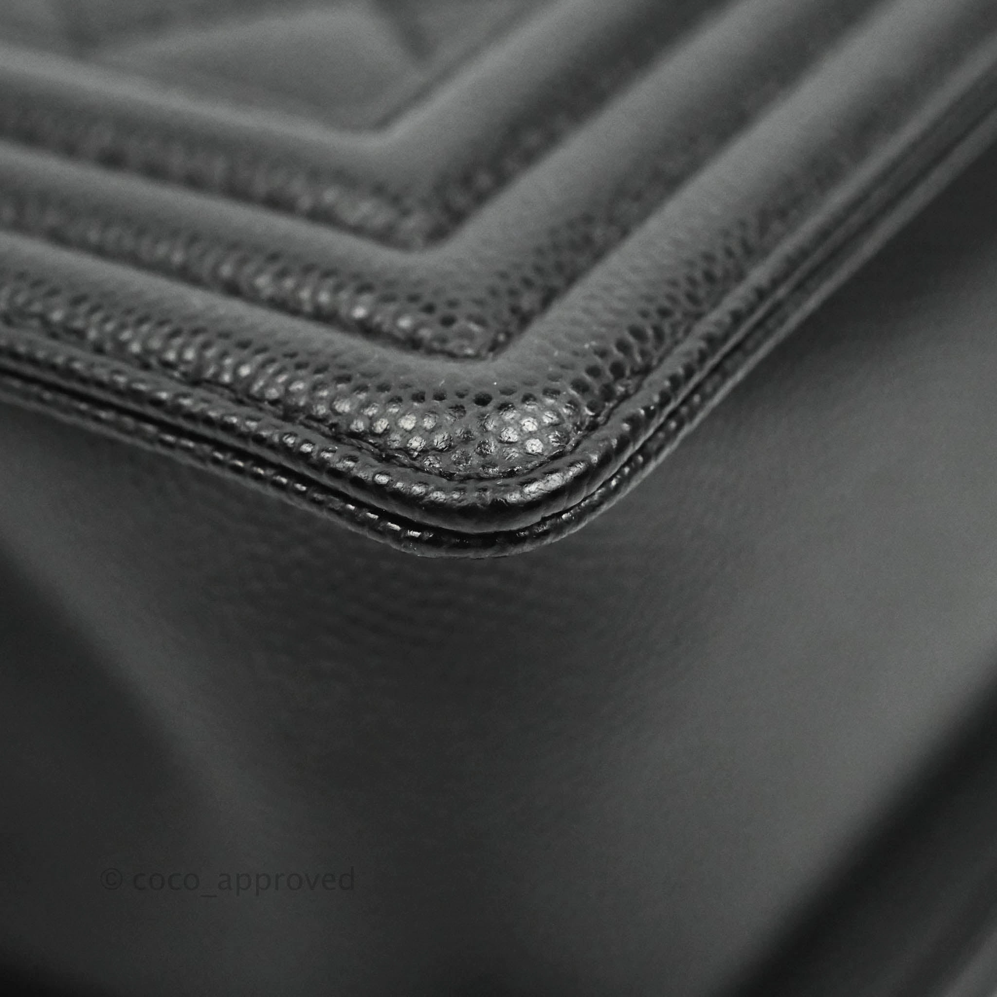Chanel Boy Quilted Small Black Caviar Ruthenium Hardware