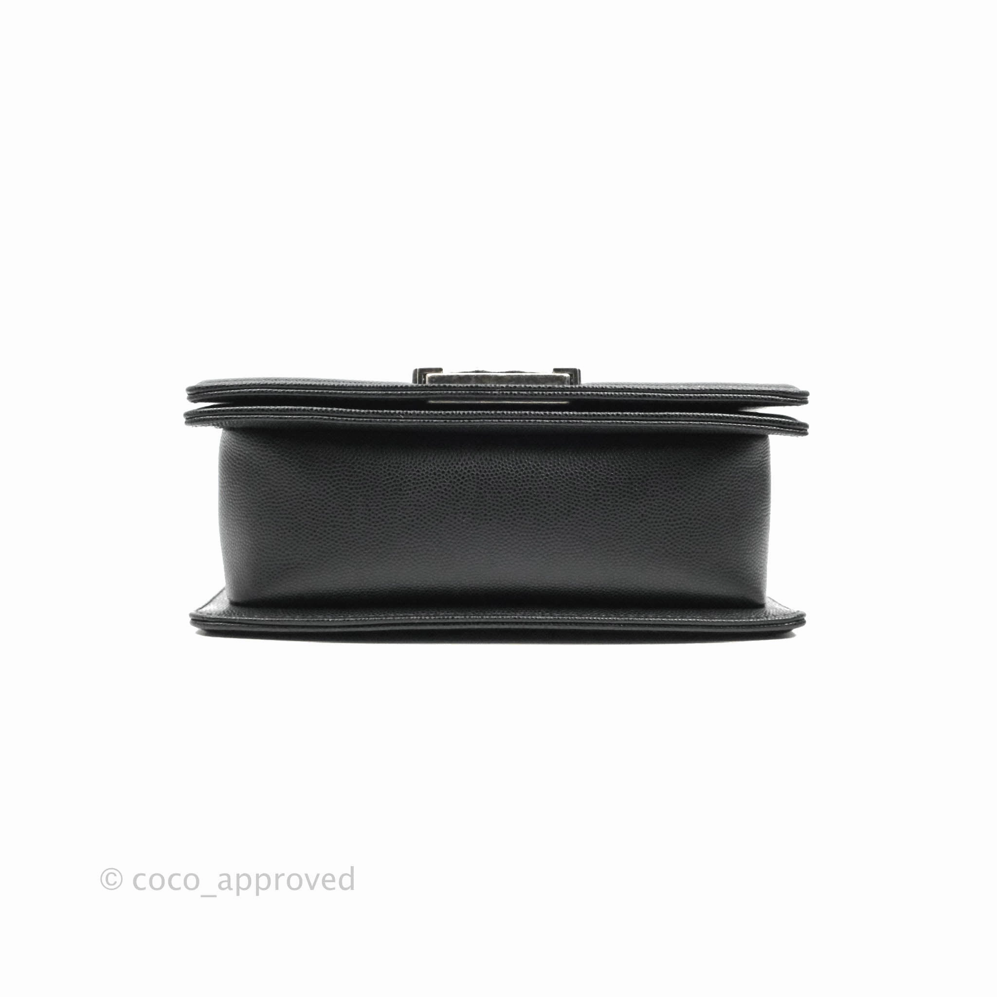 Chanel Boy Quilted Small Black Caviar Ruthenium Hardware