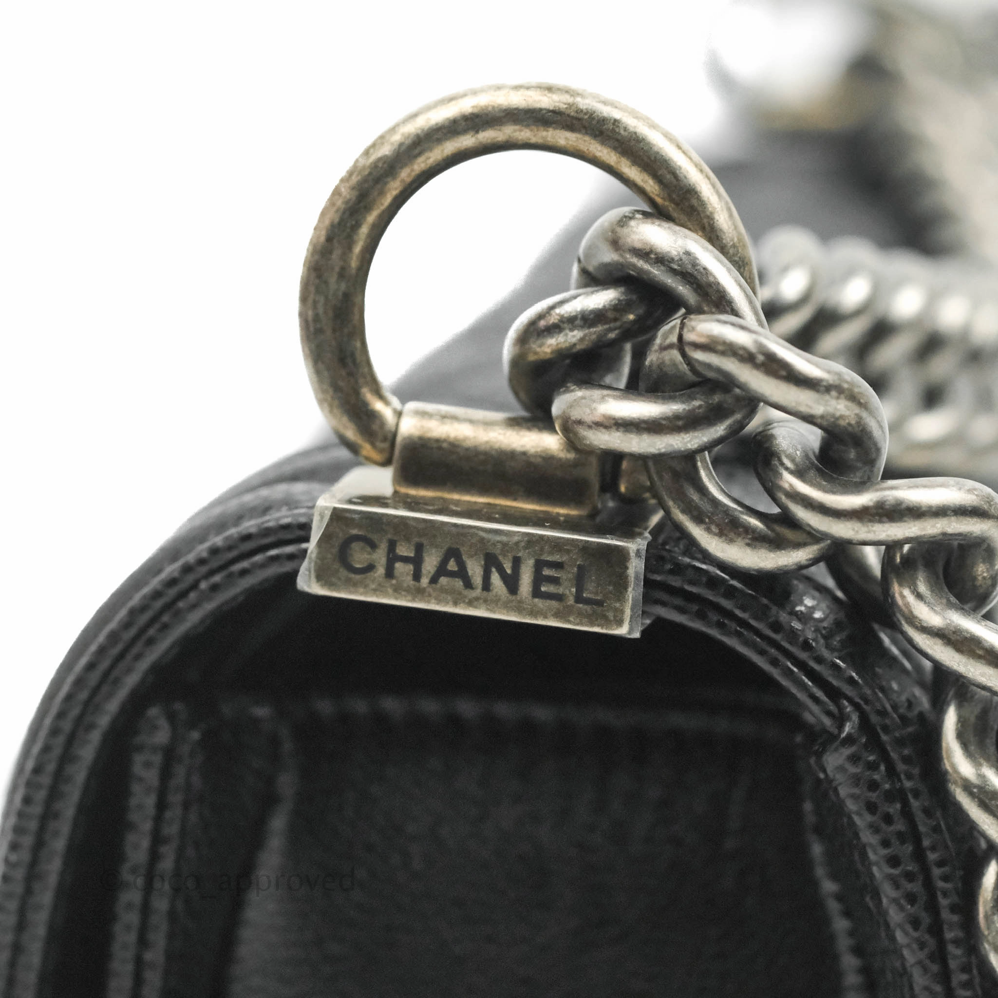 Chanel Boy Quilted Small Black Caviar Ruthenium Hardware