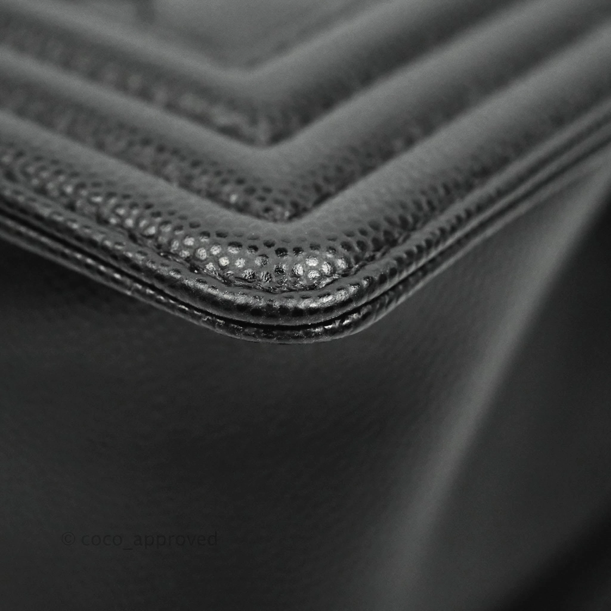 Chanel Boy Quilted Small Black Caviar Ruthenium Hardware