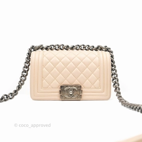 Chanel Boy Small Light Beige Pink Calfskin Ruthenium Hardware