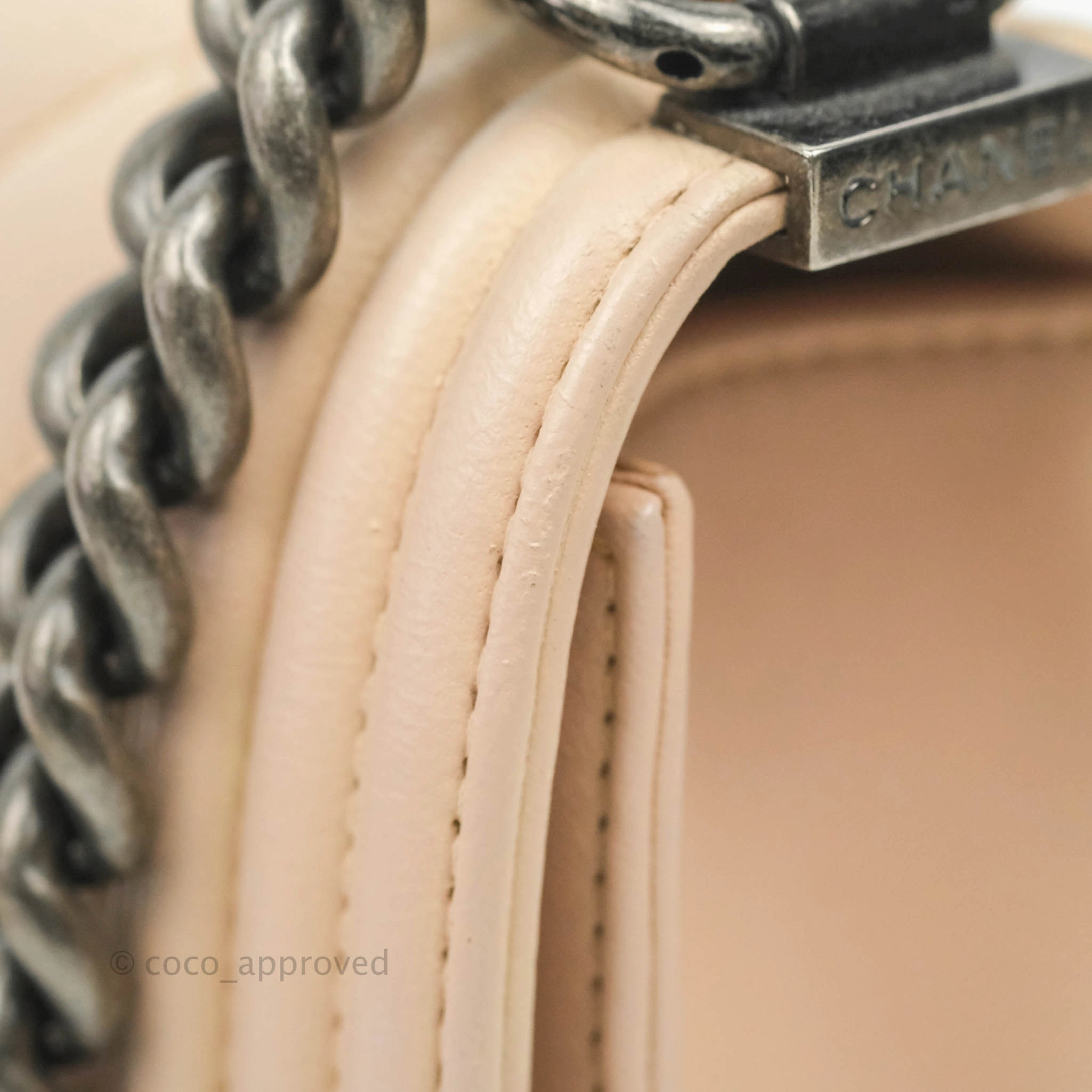 Chanel Boy Small Light Beige Pink Calfskin Ruthenium Hardware