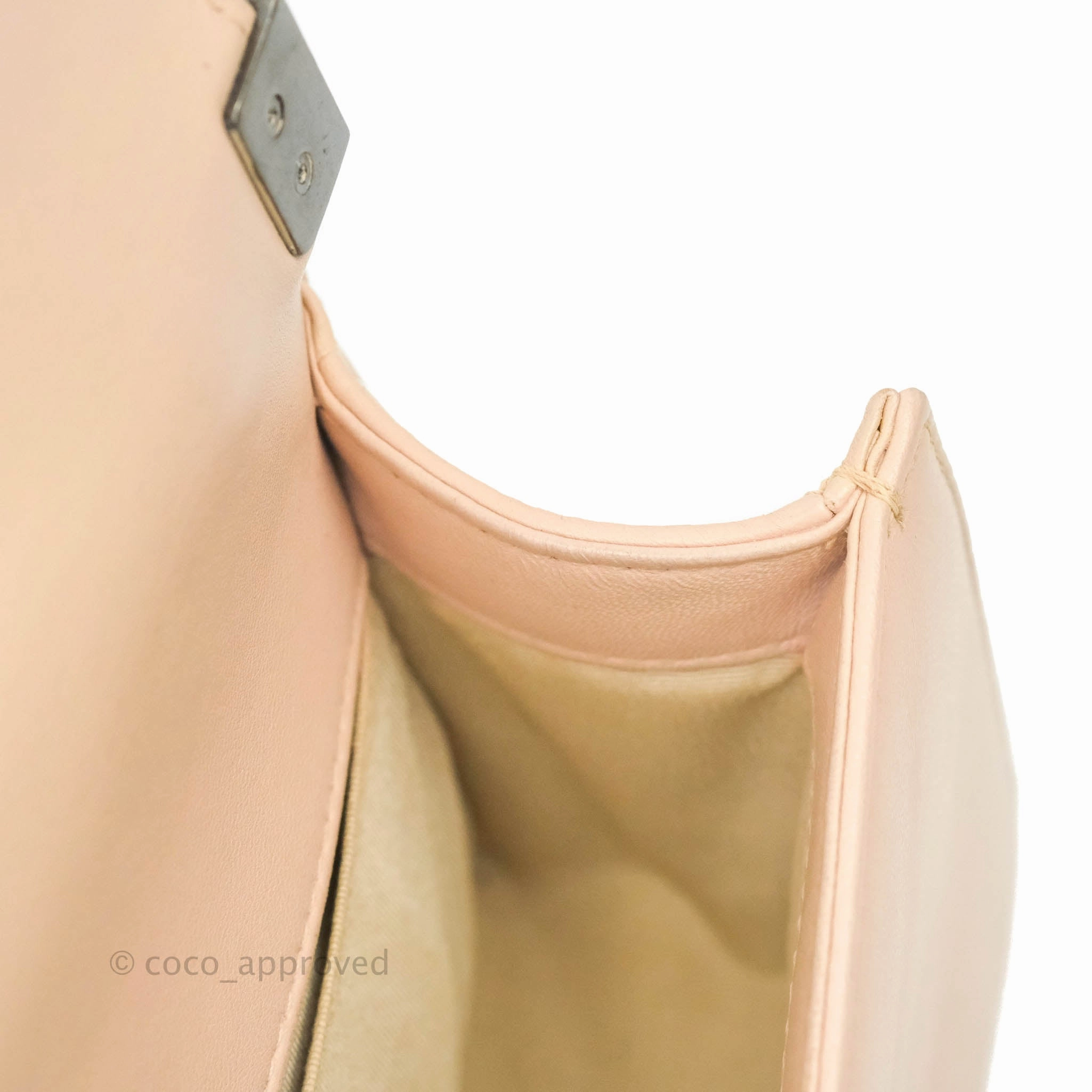 Chanel Boy Small Light Beige Pink Calfskin Ruthenium Hardware