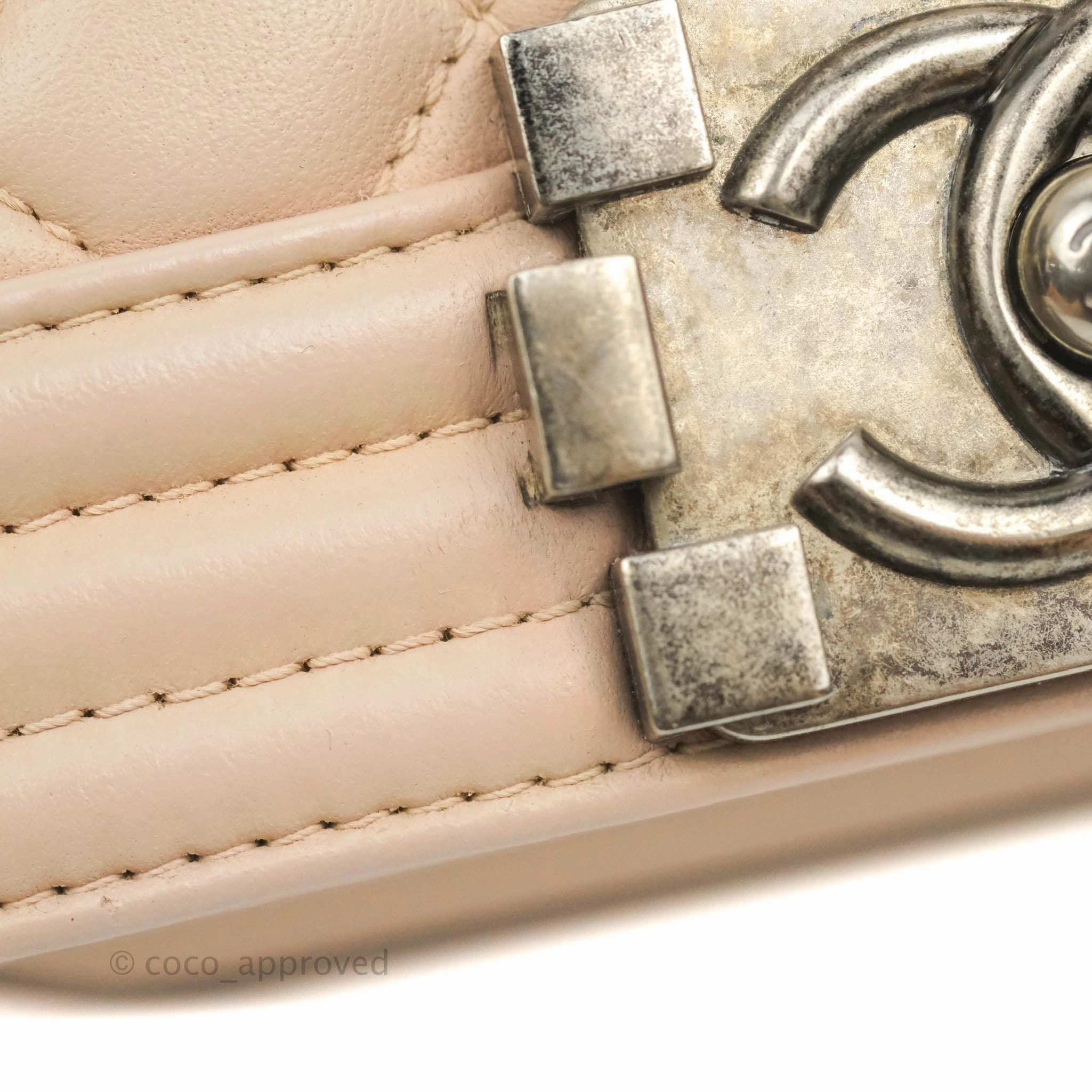 Chanel Boy Small Light Beige Pink Calfskin Ruthenium Hardware