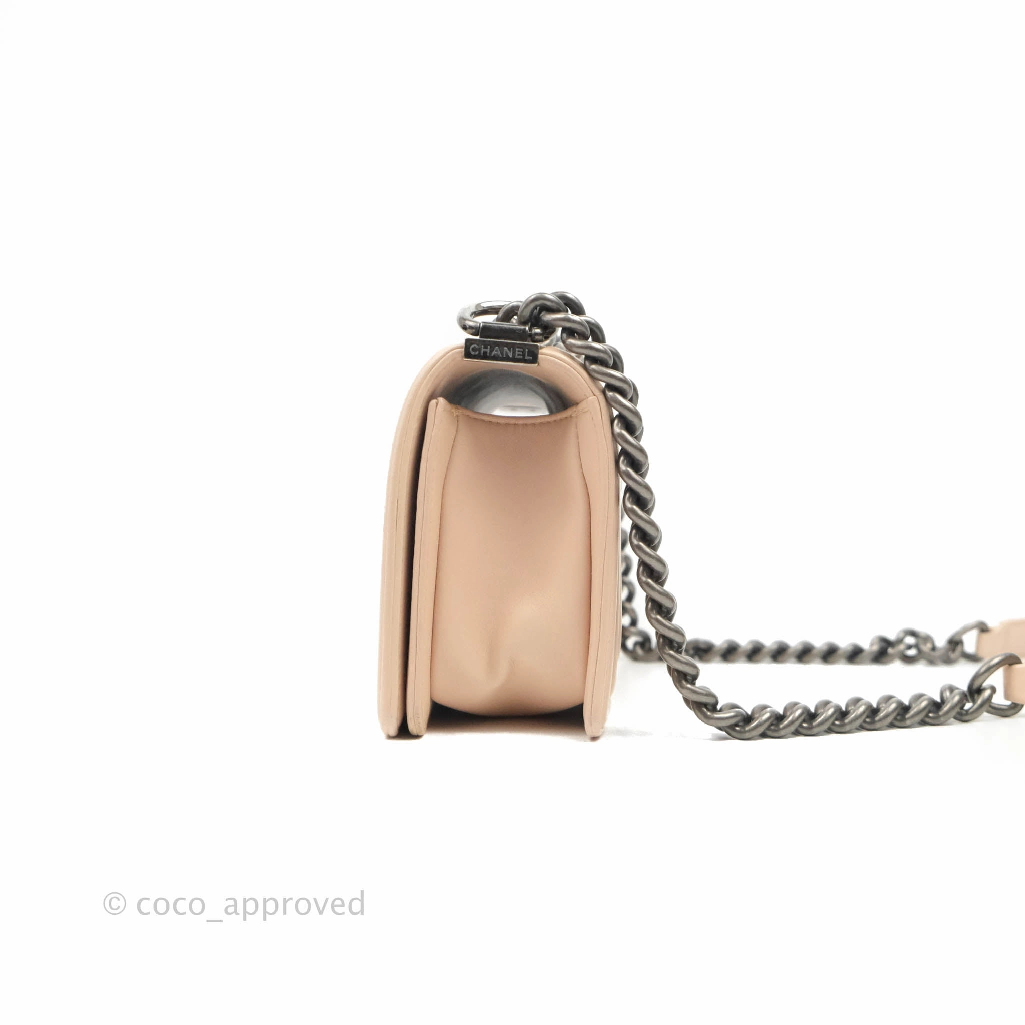 Chanel Boy Small Light Beige Pink Calfskin Ruthenium Hardware