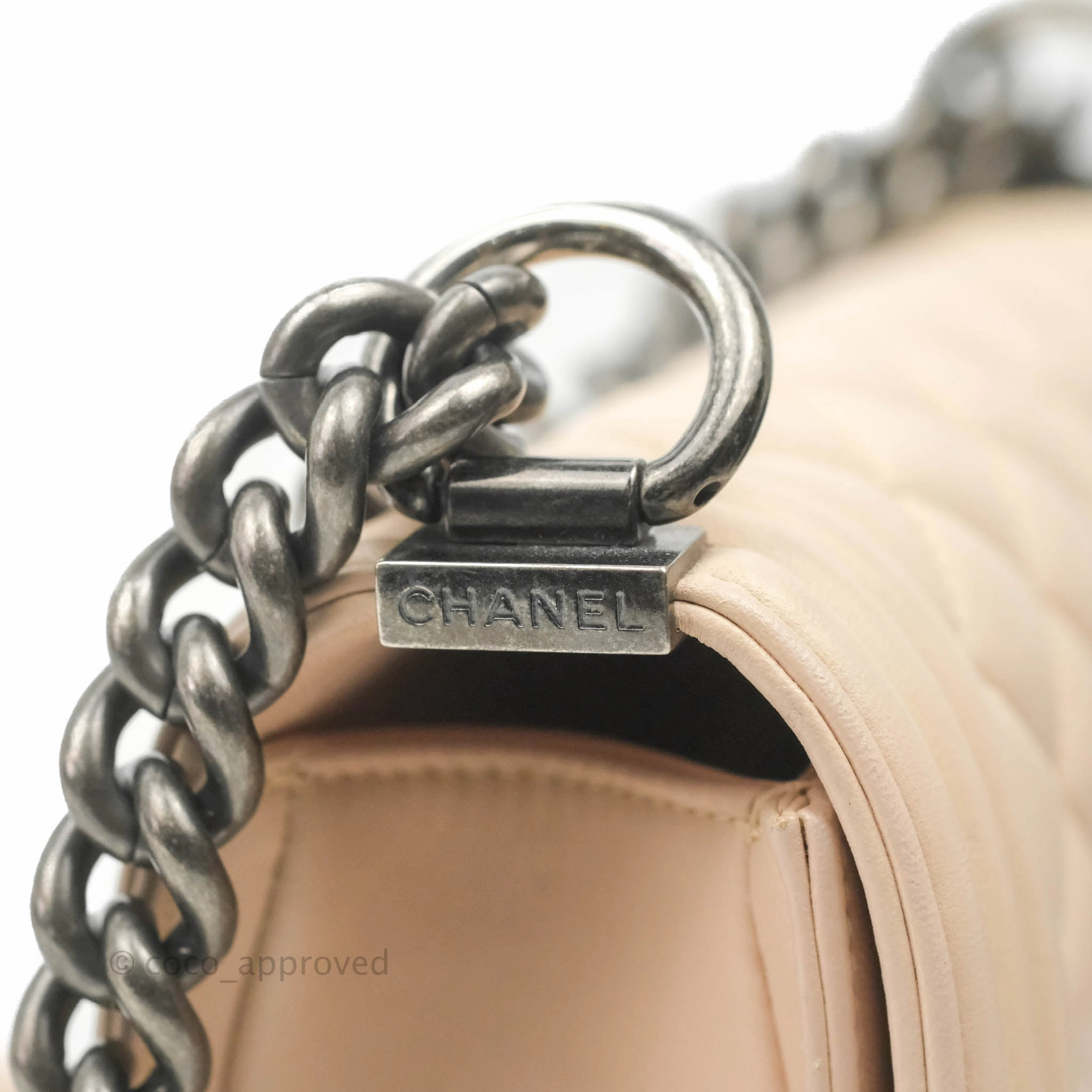 Chanel Boy Small Light Beige Pink Calfskin Ruthenium Hardware