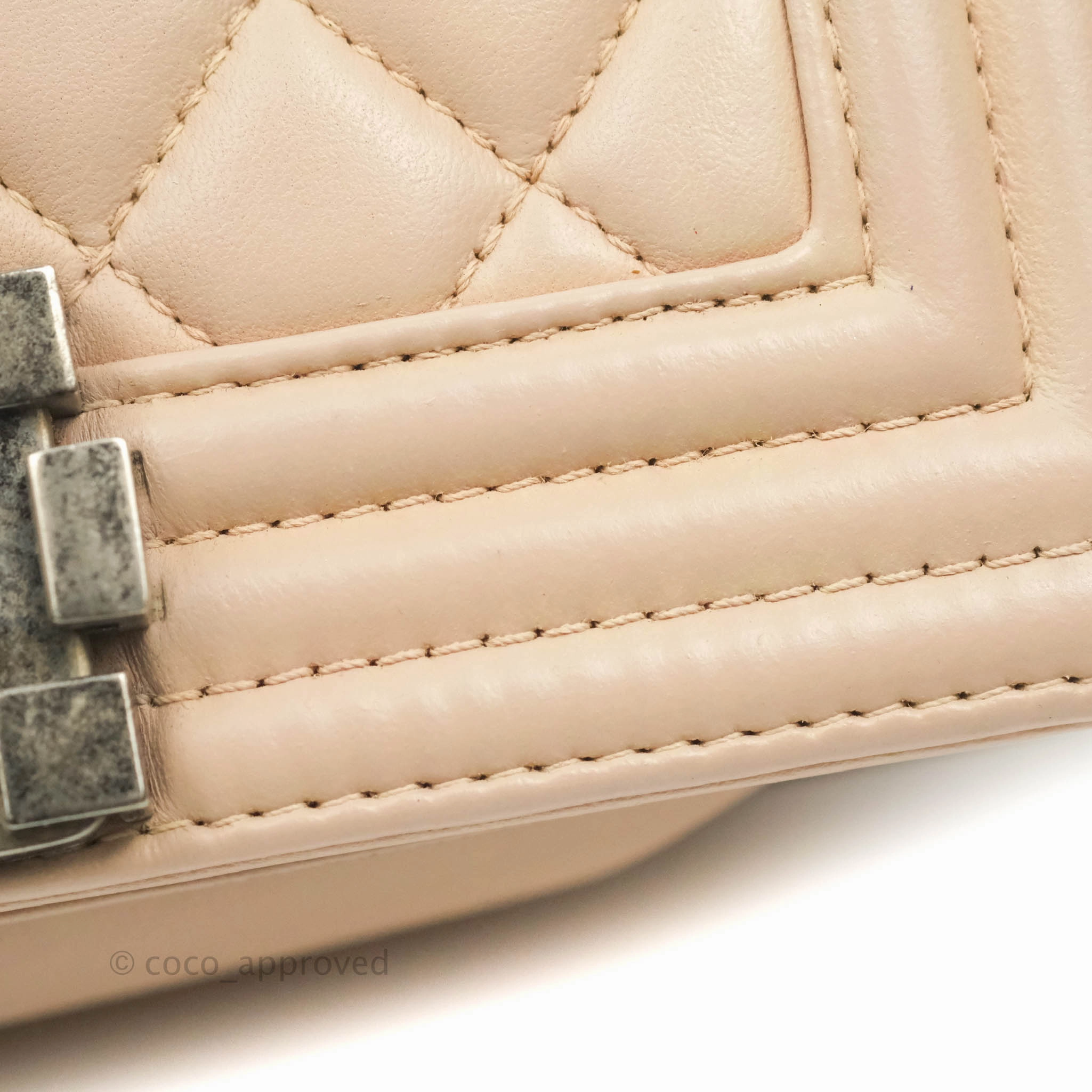 Chanel Boy Small Light Beige Pink Calfskin Ruthenium Hardware