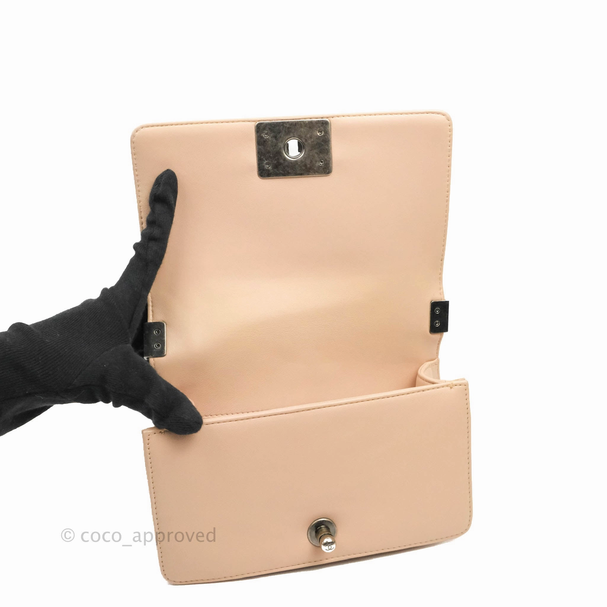 Chanel Boy Small Light Beige Pink Calfskin Ruthenium Hardware