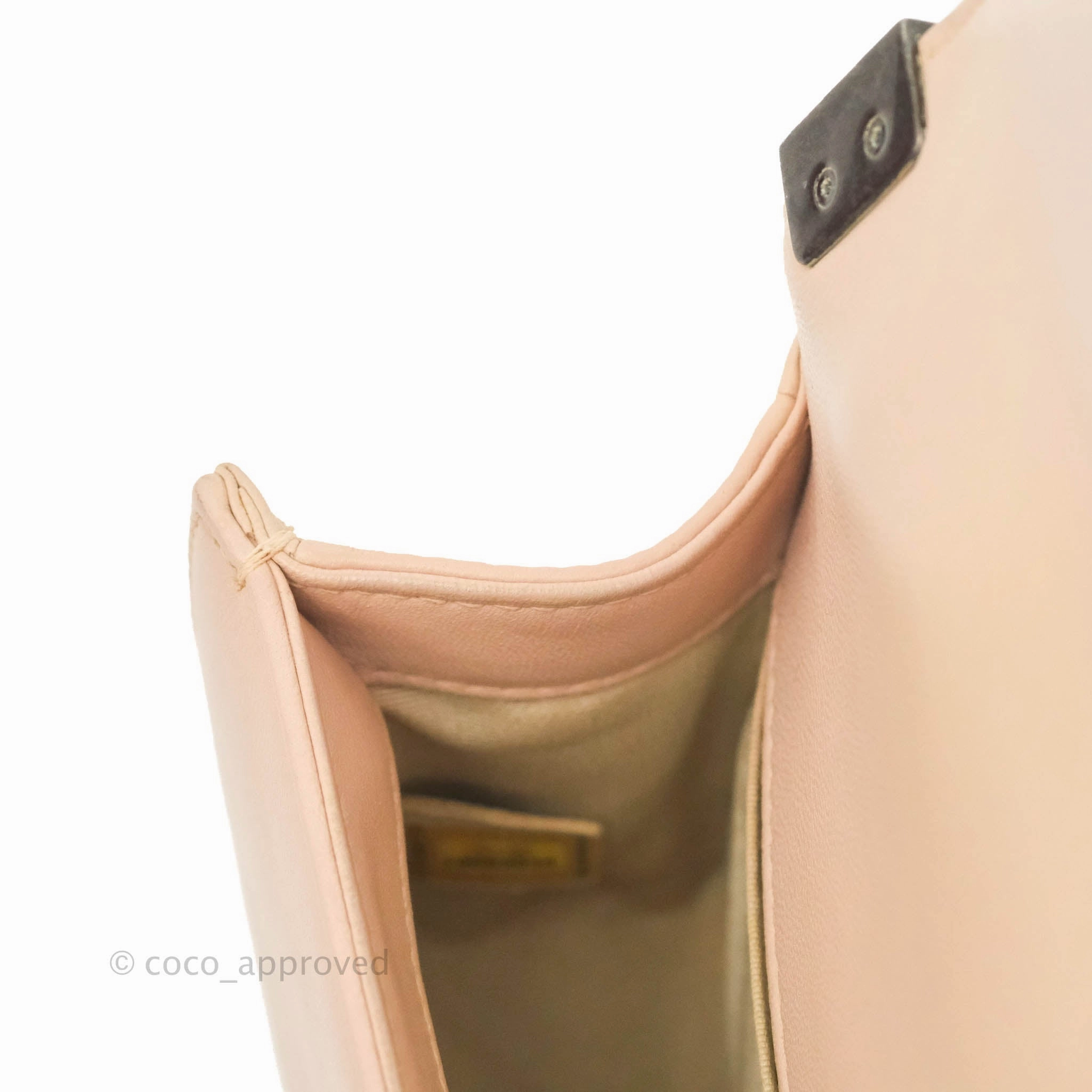 Chanel Boy Small Light Beige Pink Calfskin Ruthenium Hardware