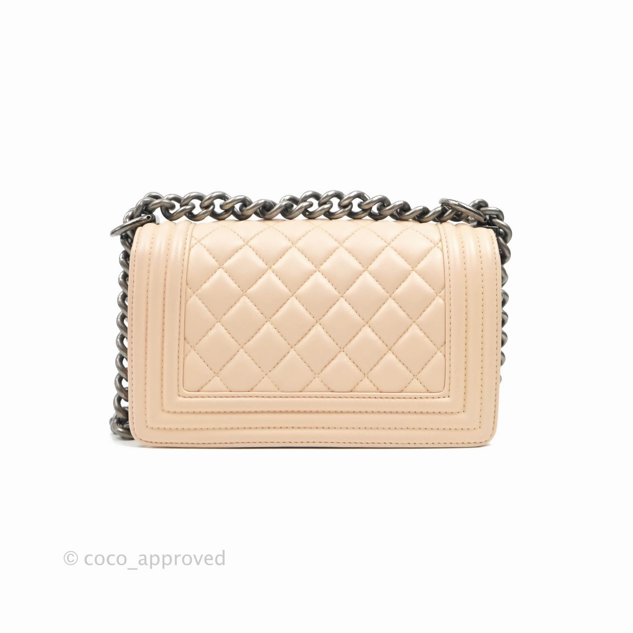 Chanel Boy Small Light Beige Pink Calfskin Ruthenium Hardware