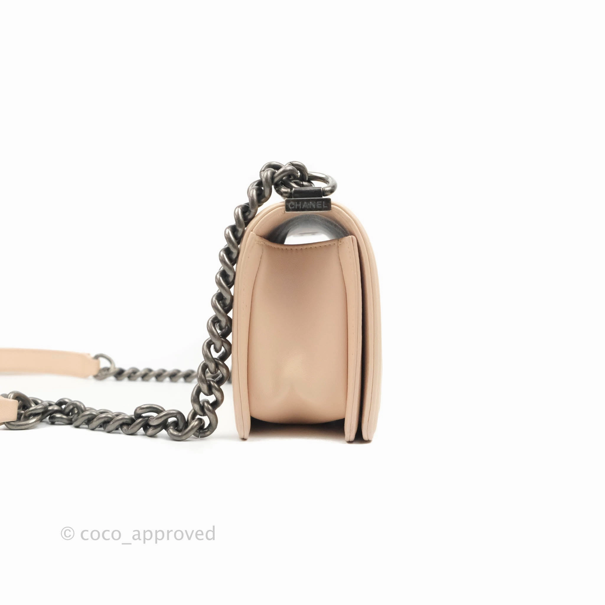 Chanel Boy Small Light Beige Pink Calfskin Ruthenium Hardware