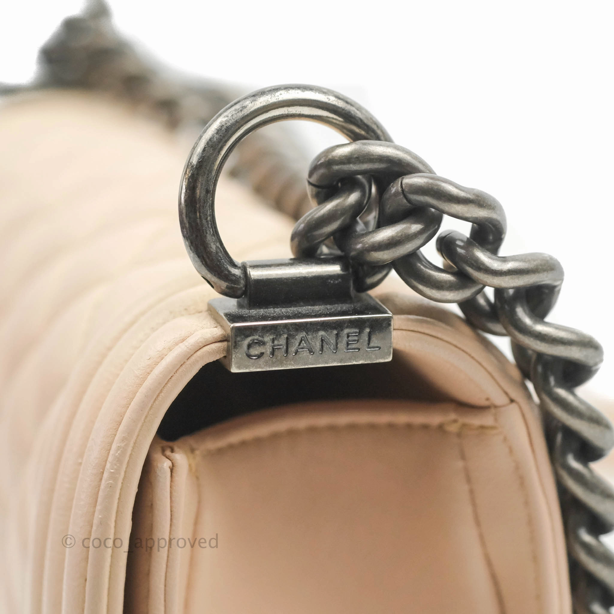 Chanel Boy Small Light Beige Pink Calfskin Ruthenium Hardware