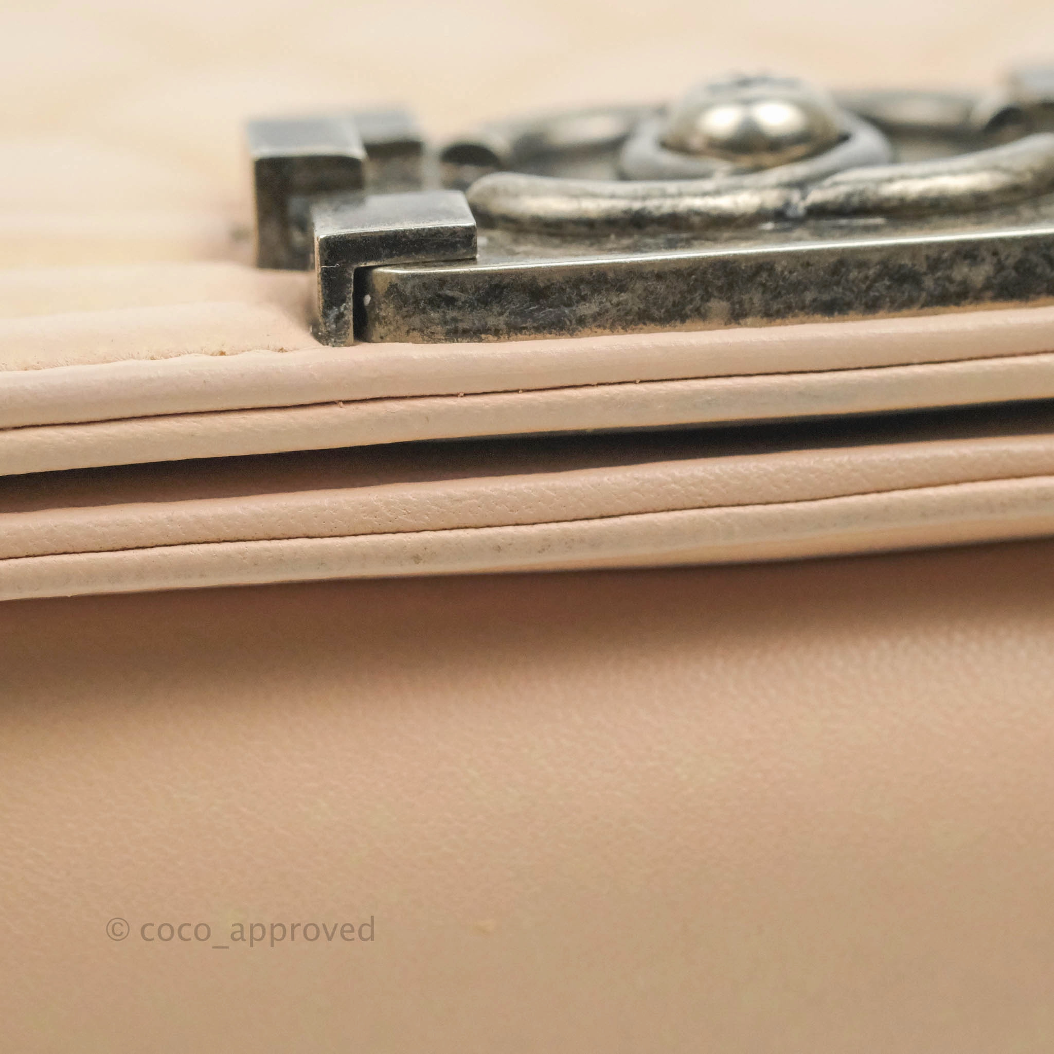 Chanel Boy Small Light Beige Pink Calfskin Ruthenium Hardware