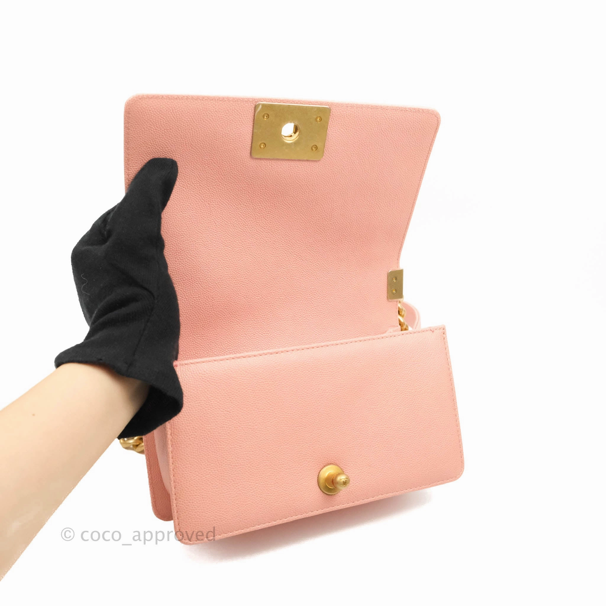 Chanel Boy Small Pink Caviar Gold Hardware