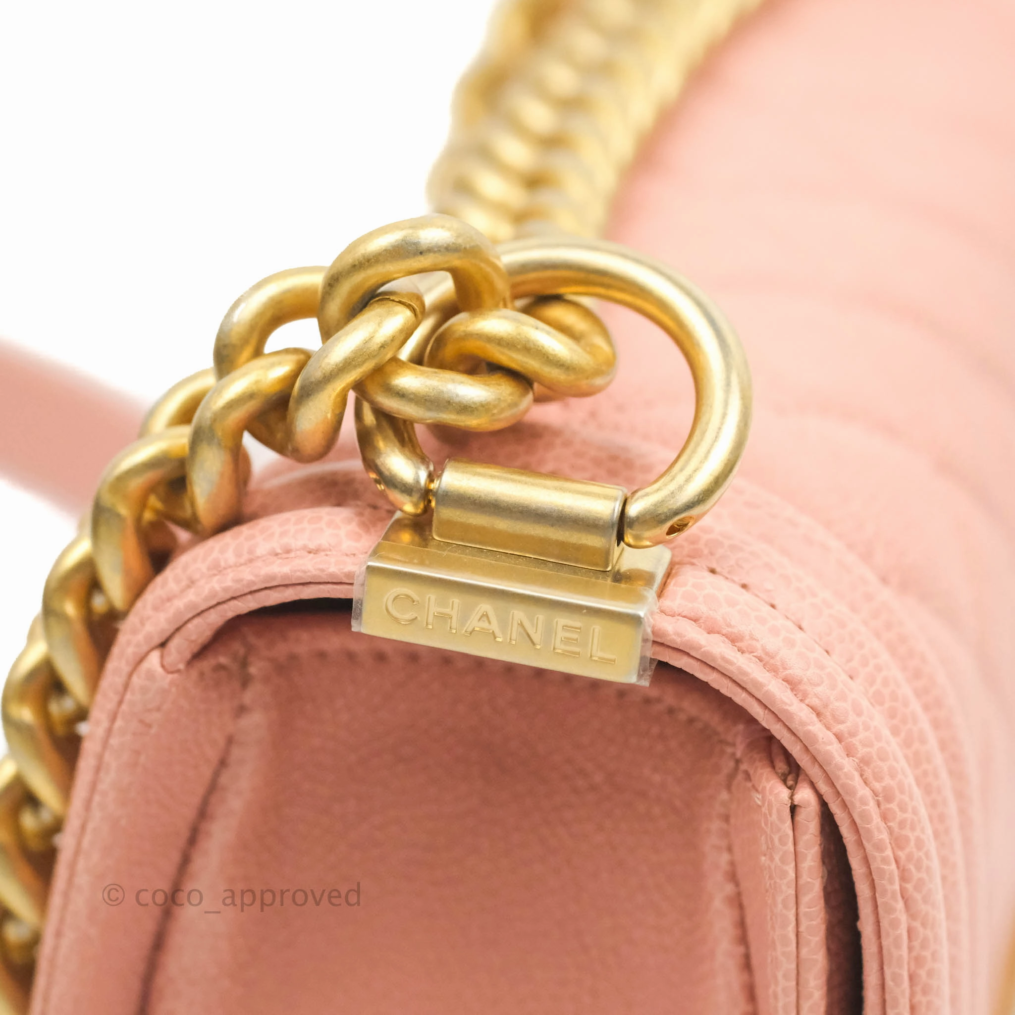 Chanel Boy Small Pink Caviar Gold Hardware