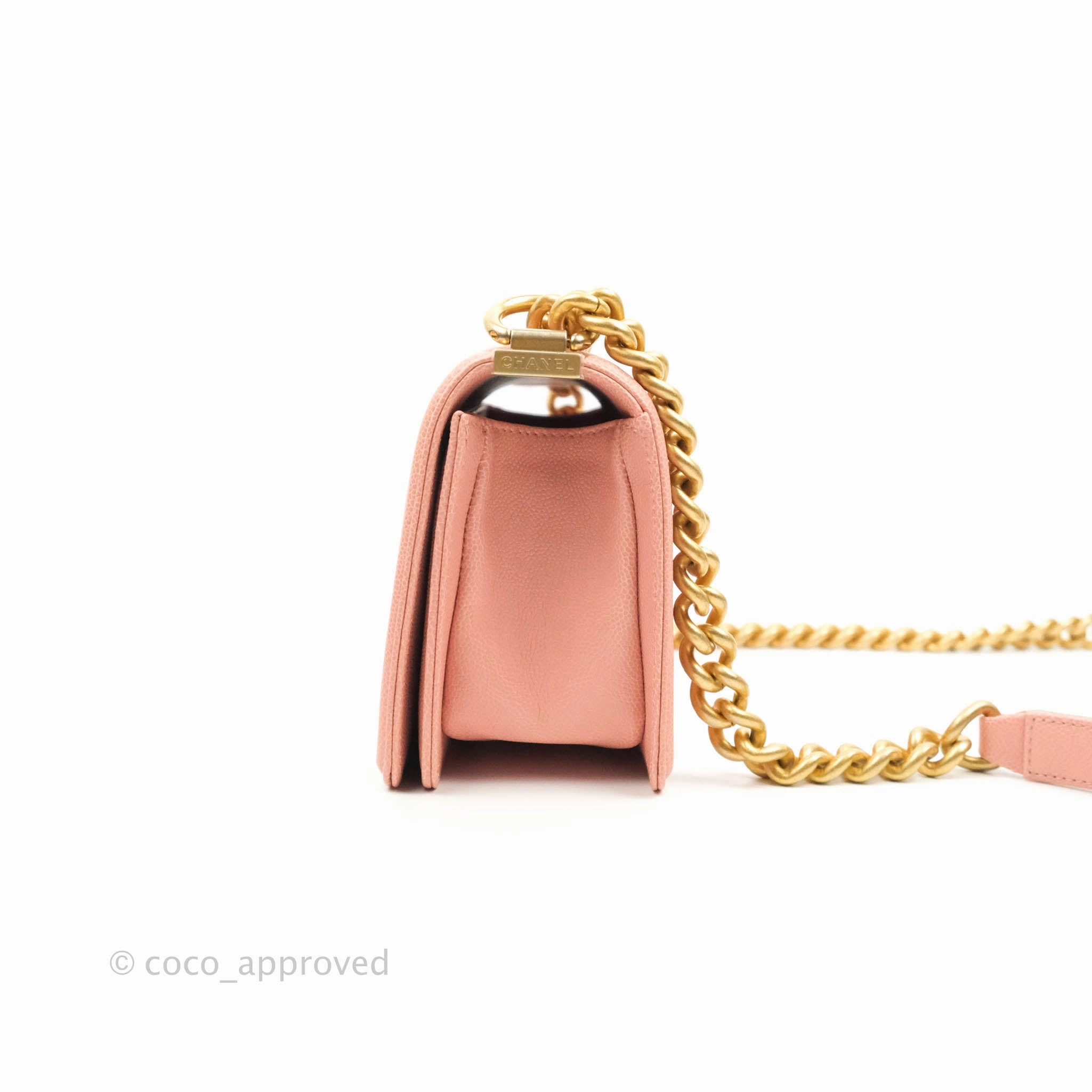 Chanel Boy Small Pink Caviar Gold Hardware