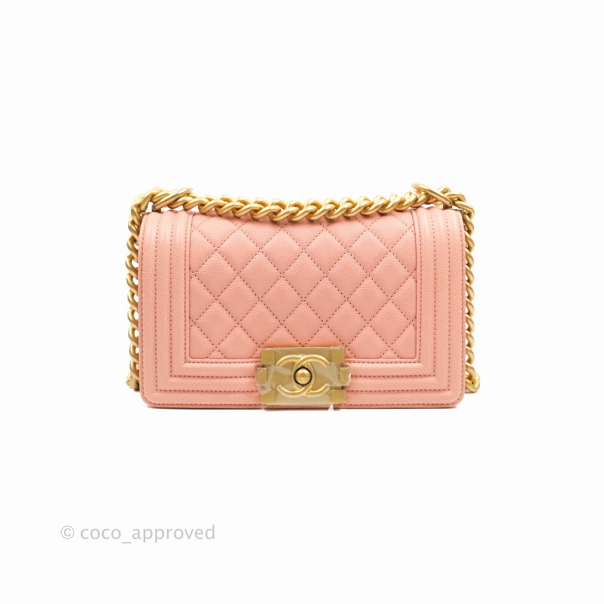 Chanel Boy Small Pink Caviar Gold Hardware