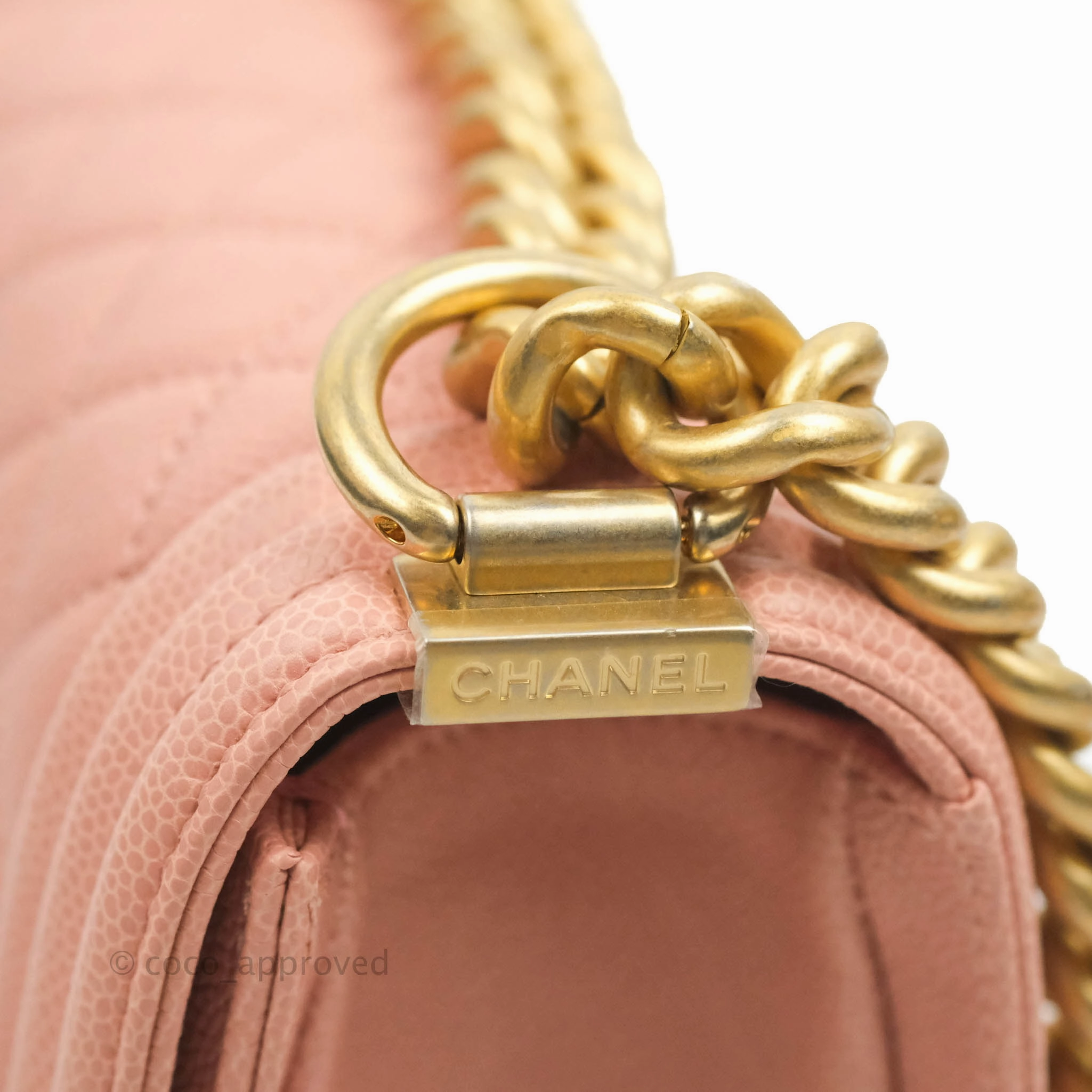 Chanel Boy Small Pink Caviar Gold Hardware