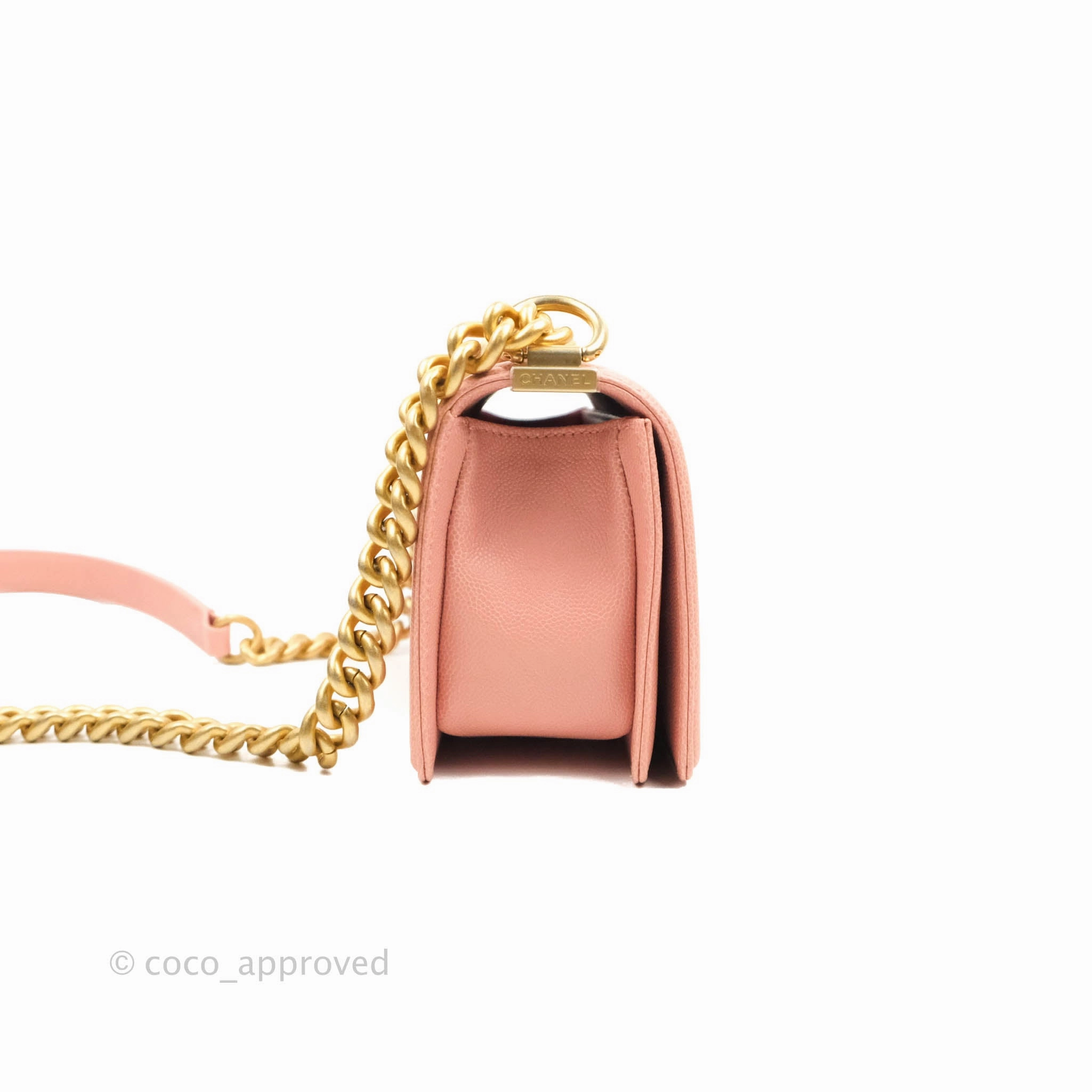 Chanel Boy Small Pink Caviar Gold Hardware