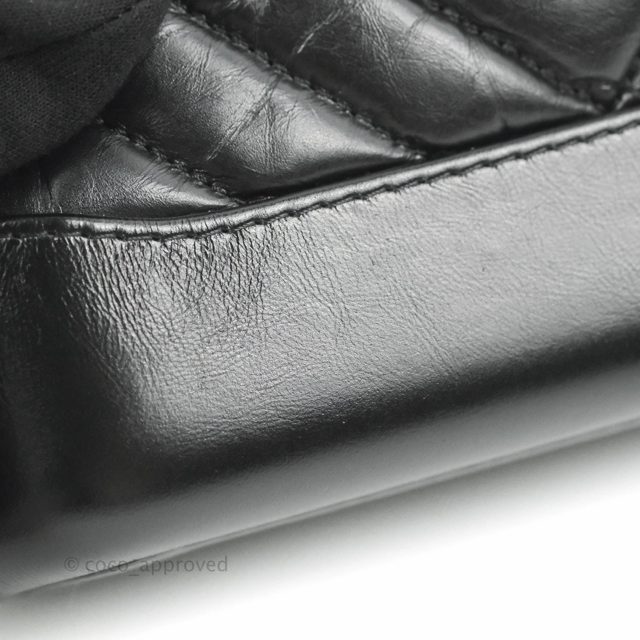 Chanel Calfskin Chevron Small Gabrielle Hobo Black Mixed Hardware