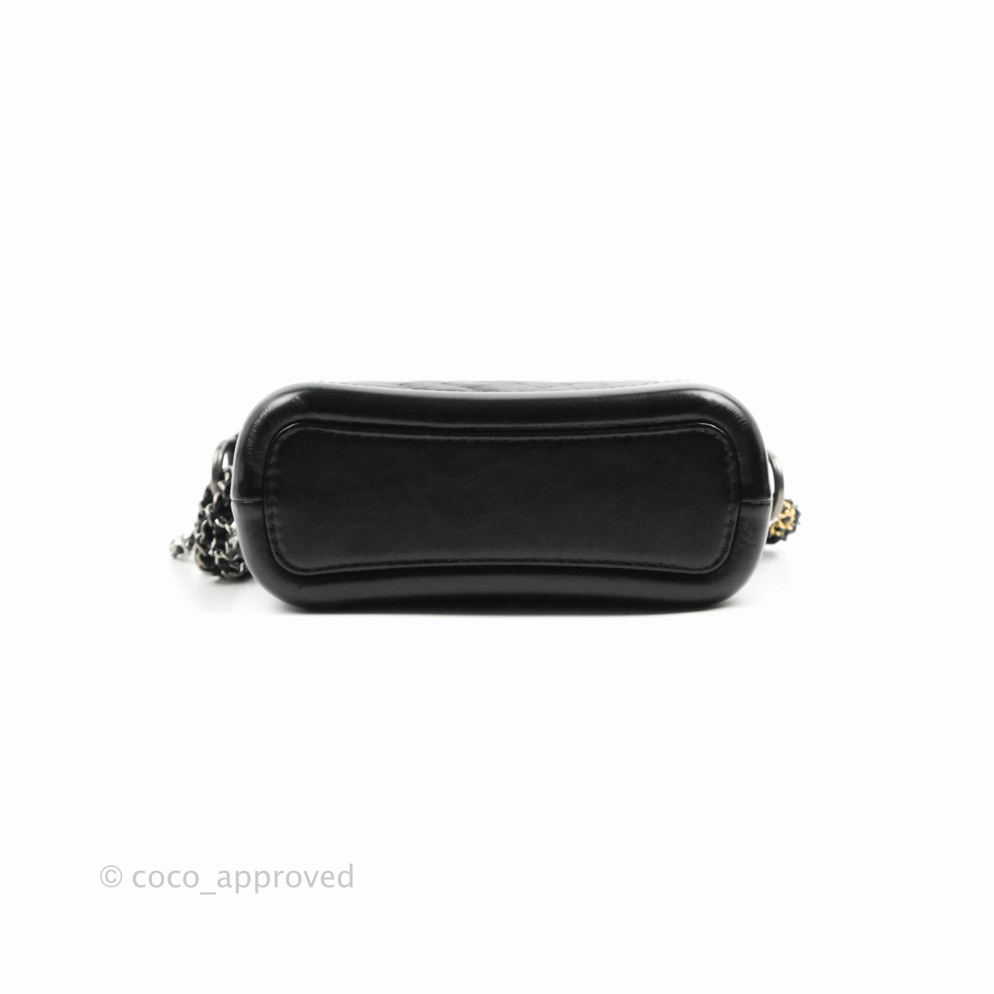 Chanel Calfskin Chevron Small Gabrielle Hobo Black Mixed Hardware