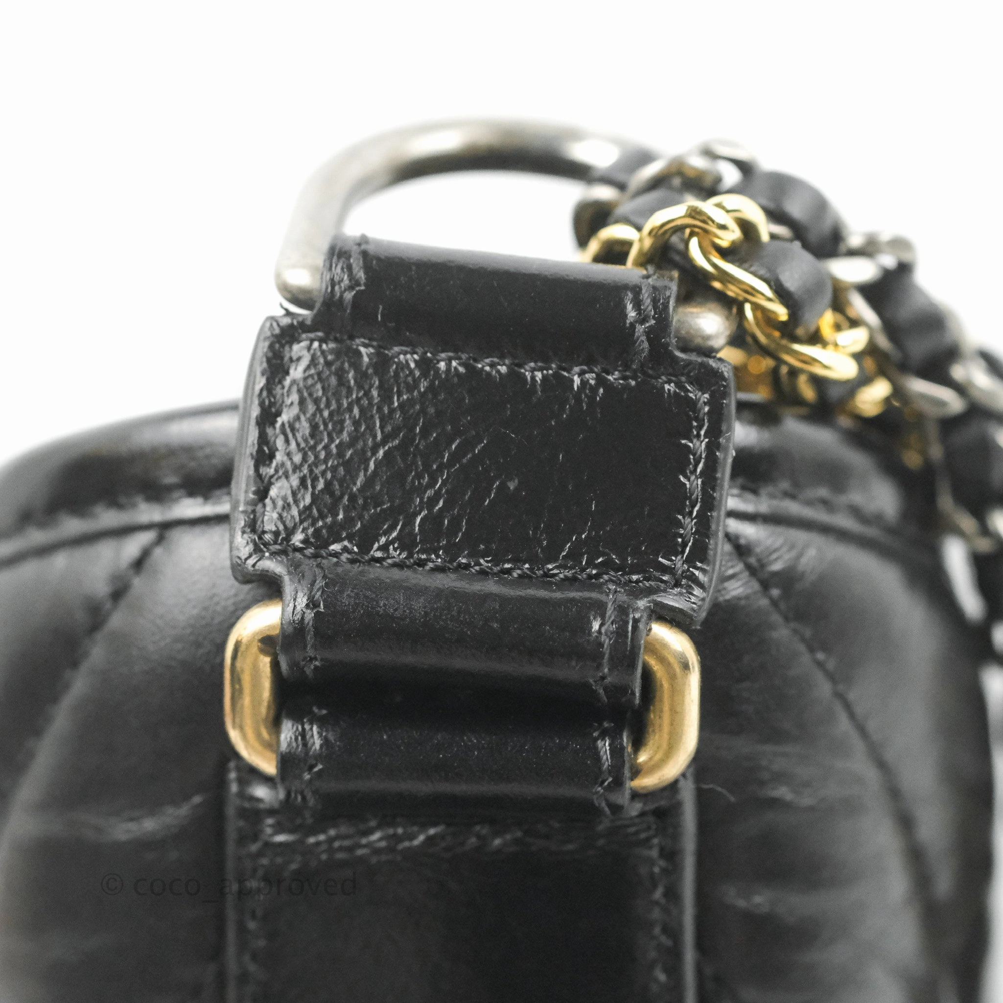 Chanel Calfskin Chevron Small Gabrielle Hobo Black Mixed Hardware