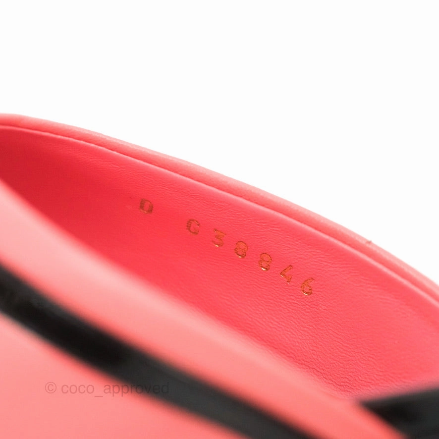 Chanel CC Slingback Heels Black Pink Size 37