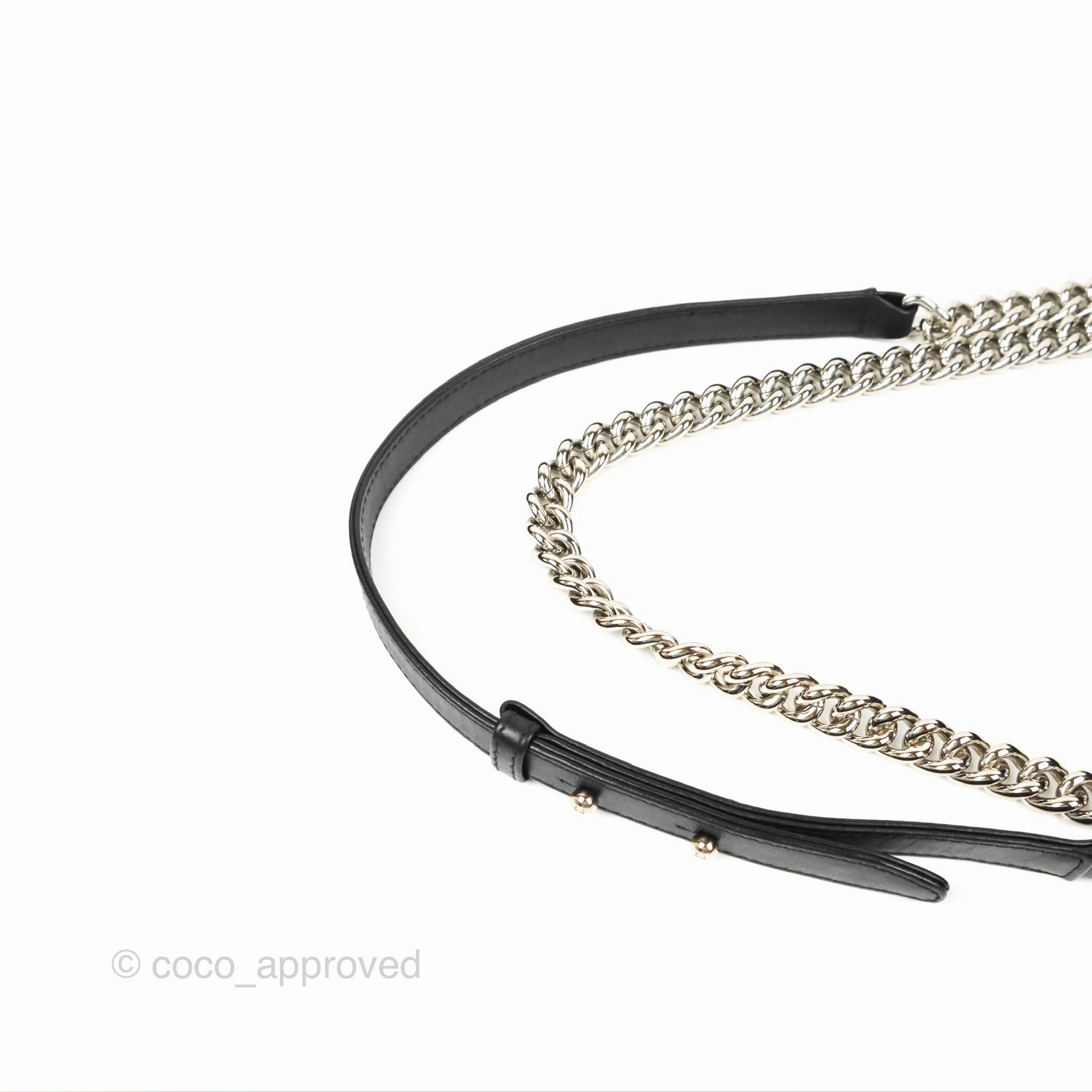 Chanel Chevron Braid Around Chain Boy Black Calfskin Silver Hardware