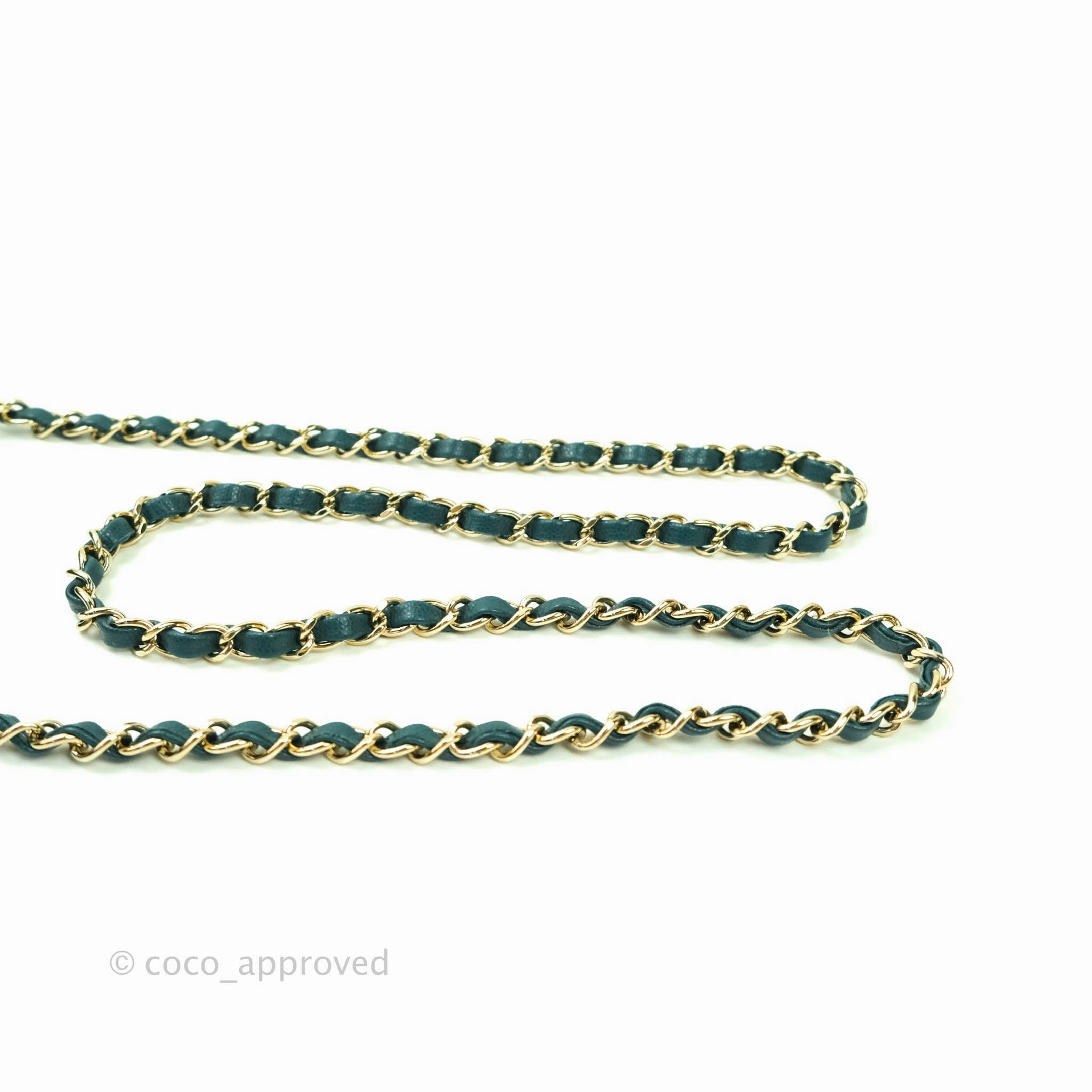Chanel Chevron Mini Rectangular Caviar Flap Bag Dark Green Gold Hardware