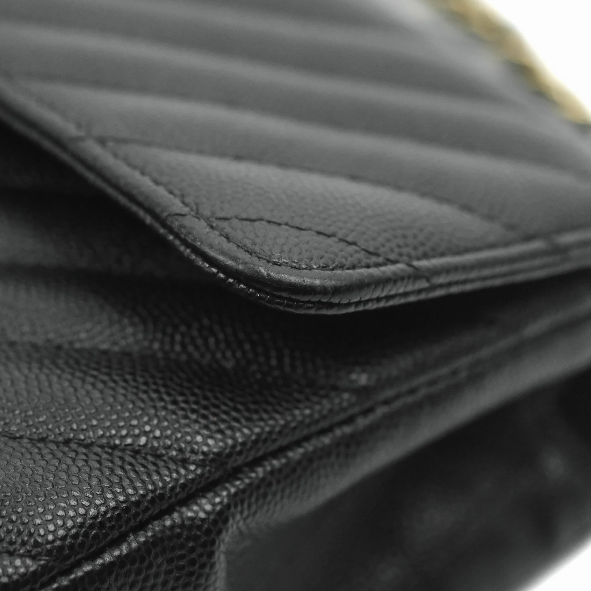 Chanel Chevron Mini Rectangular Flap Black Caviar Gold Hardware