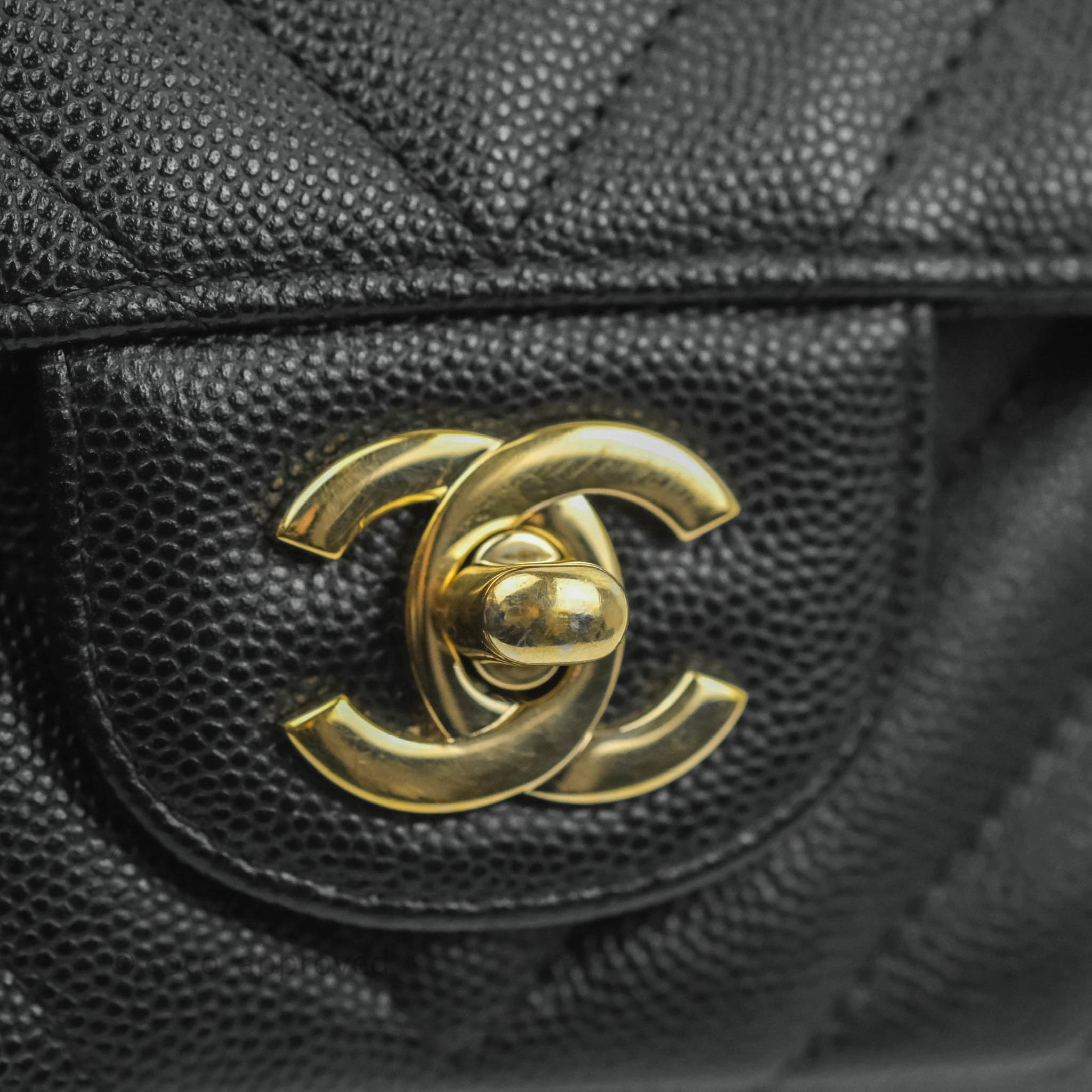 Chanel Chevron Mini Rectangular Flap Black Caviar Gold Hardware