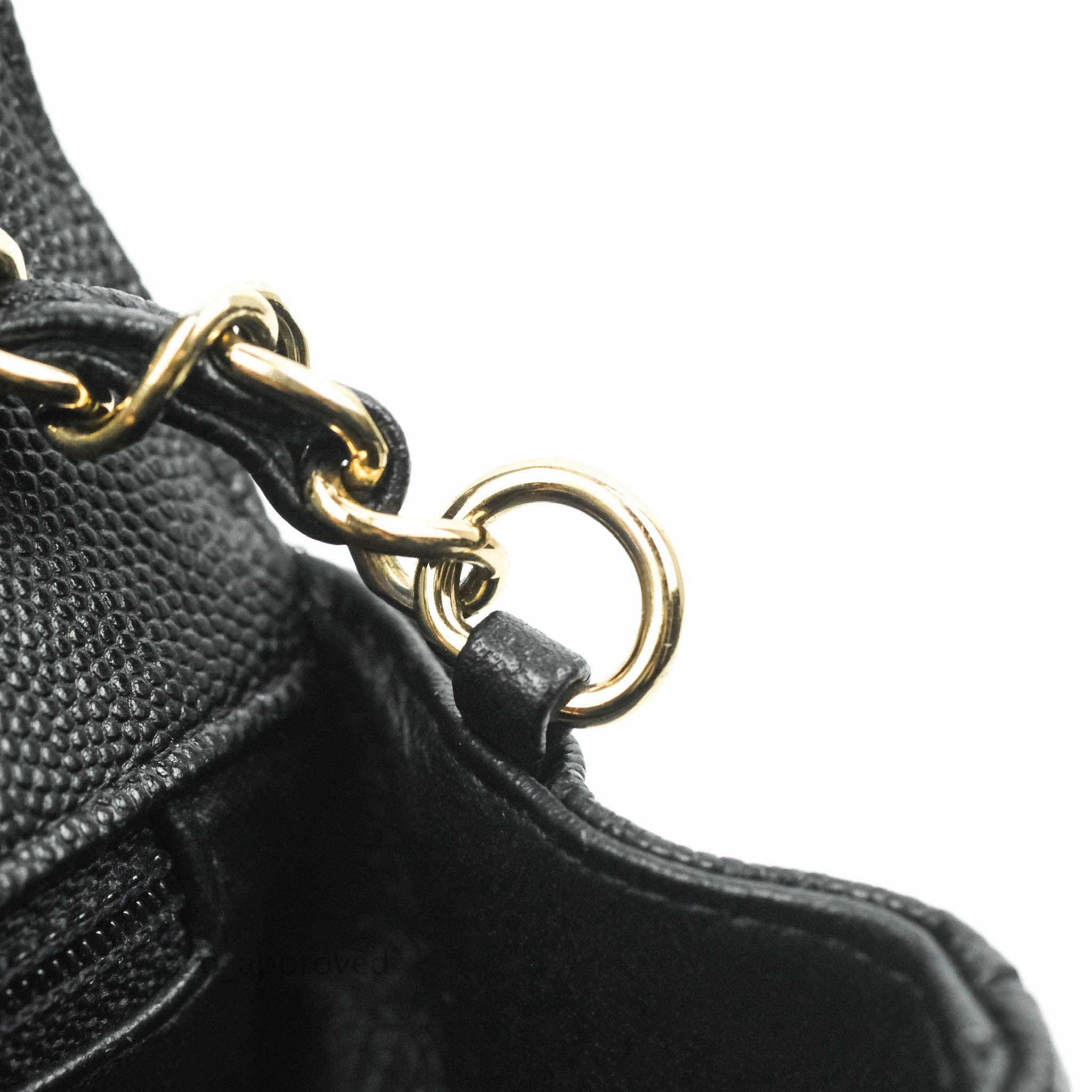 Chanel Chevron Mini Rectangular Flap Black Caviar Gold Hardware