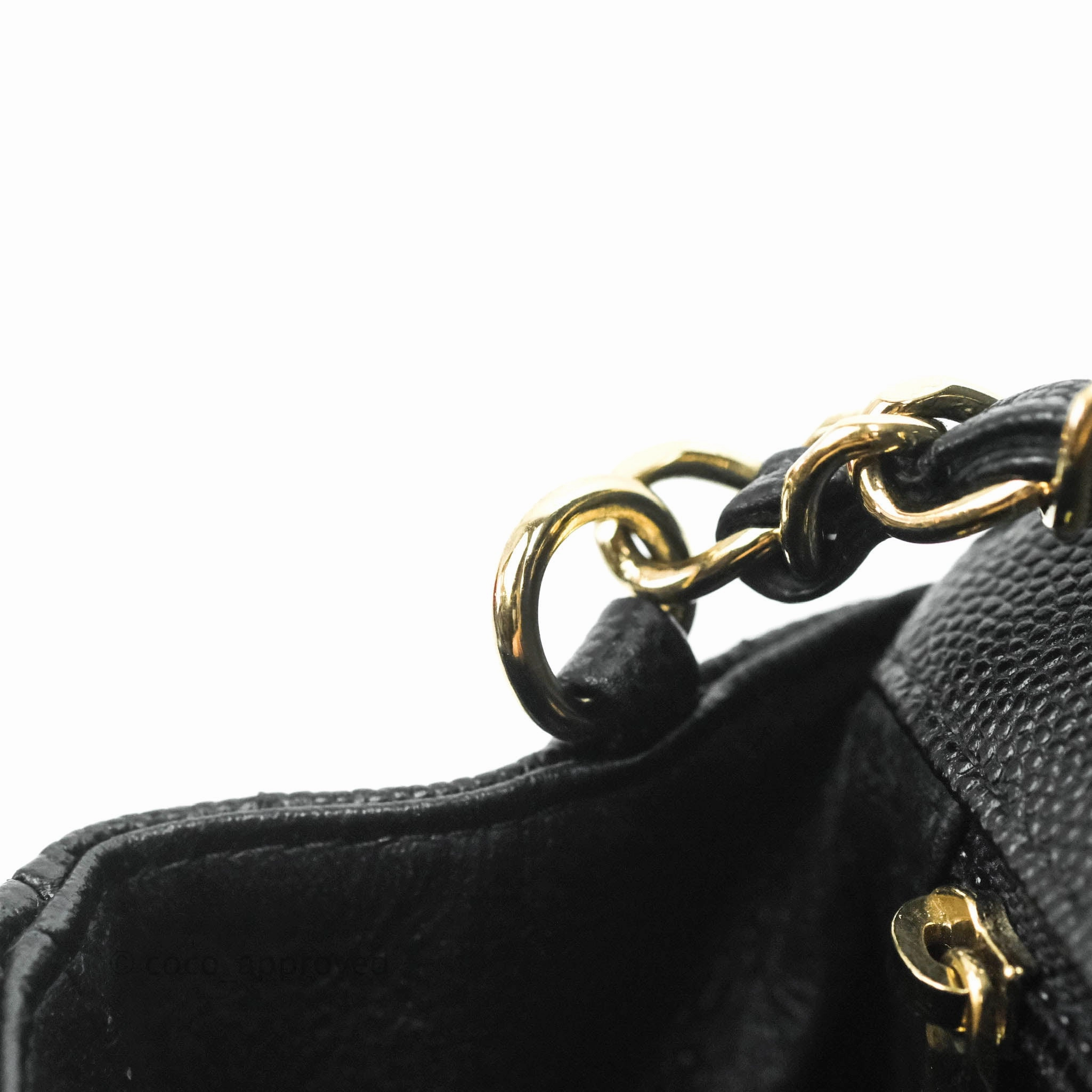 Chanel Chevron Mini Rectangular Flap Black Caviar Gold Hardware