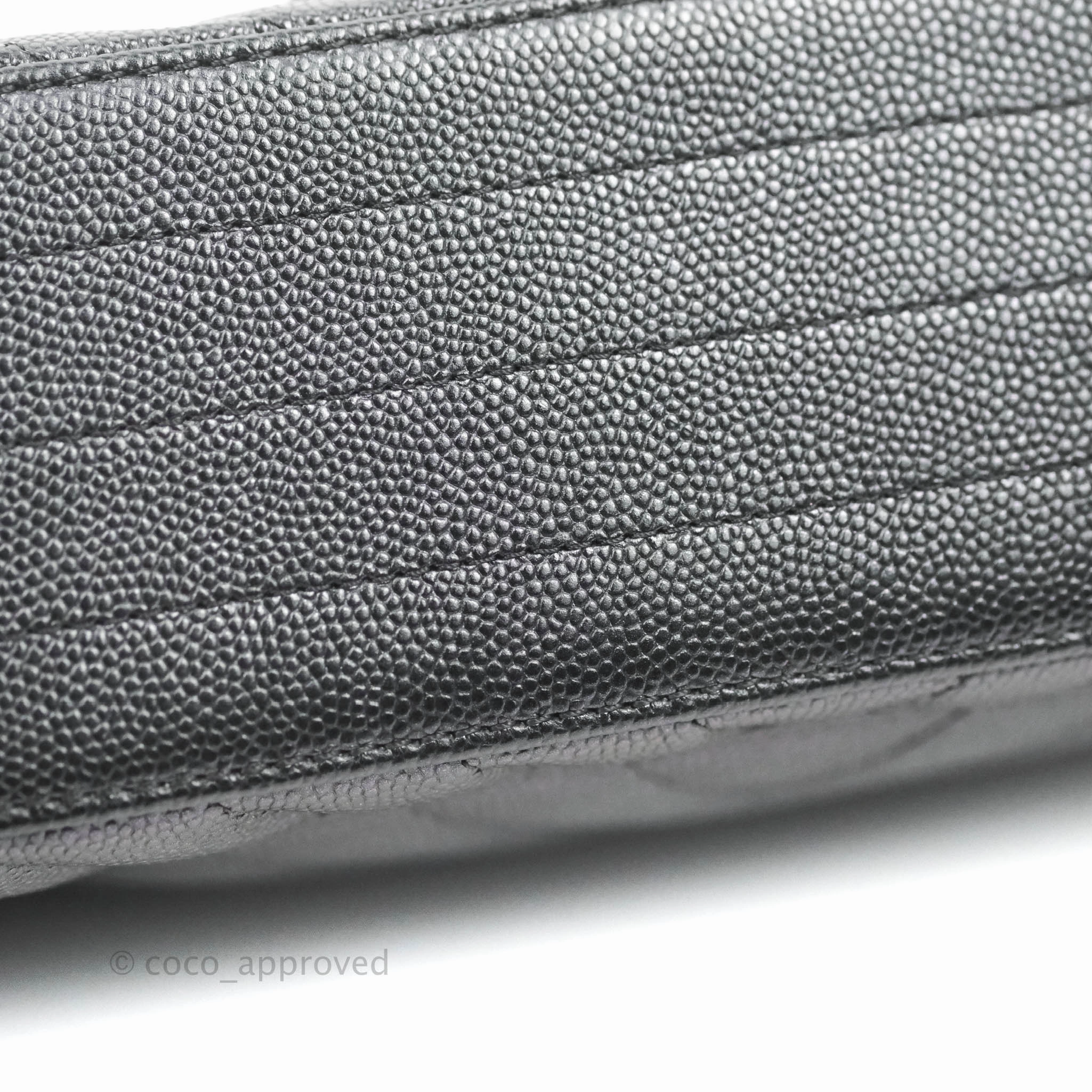 Chanel Chevron Mini Rectangular Flap Iridescent Black Caviar Ruthenium Hardware 17B
