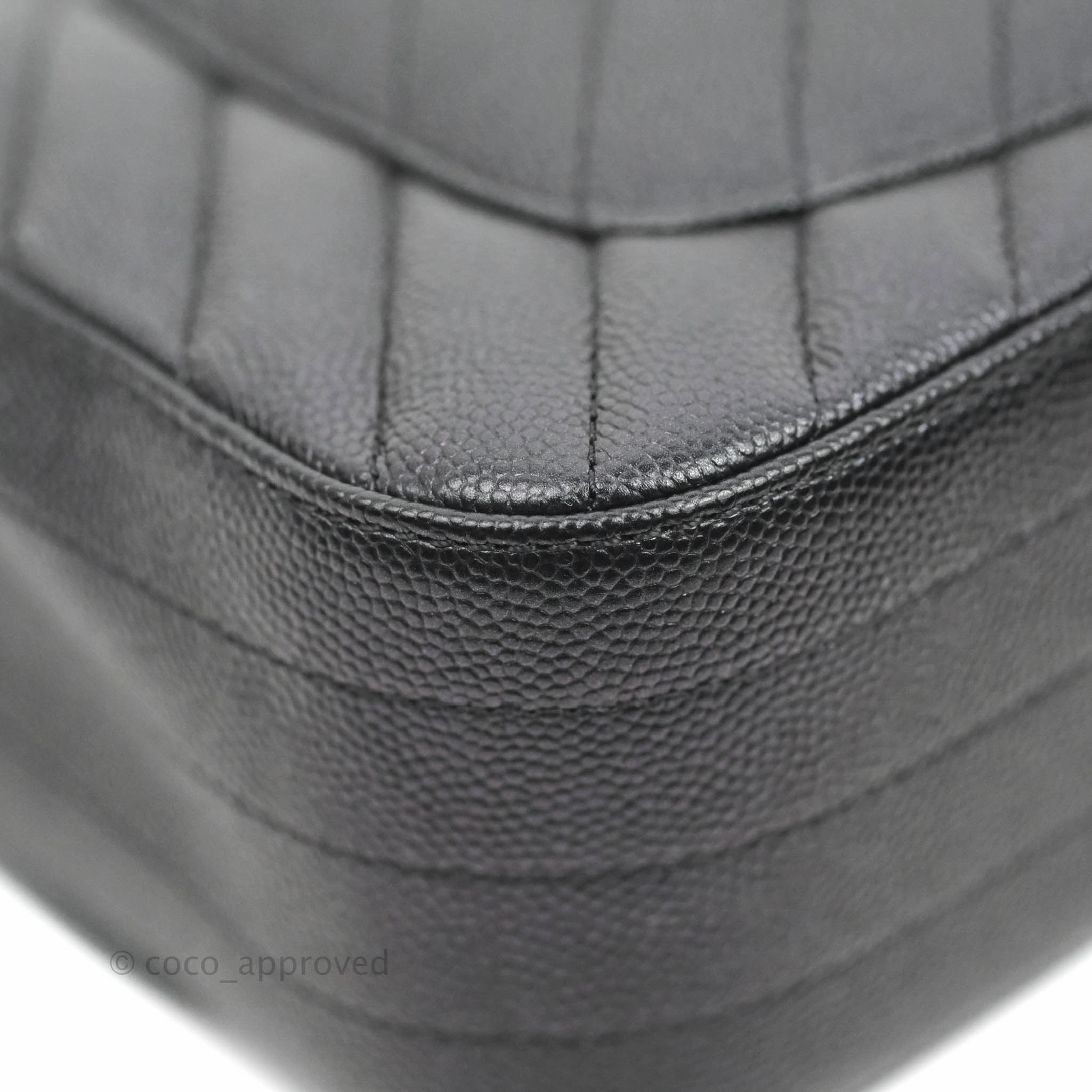 Chanel Chevron Mini Rectangular Flap Iridescent Black Caviar Ruthenium Hardware 17B